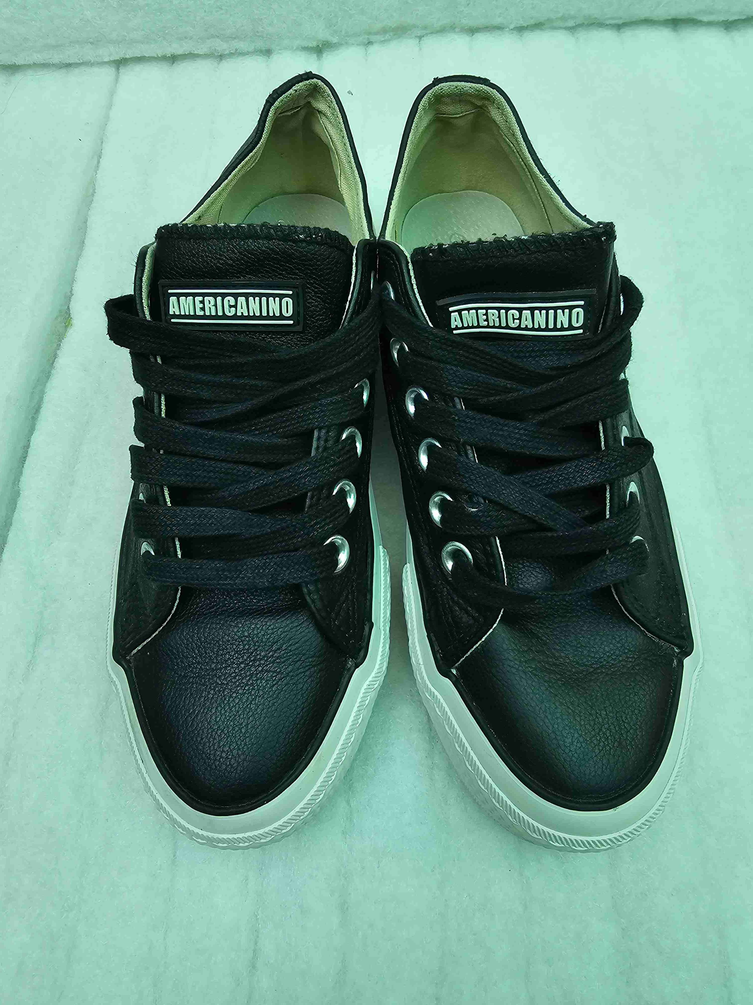 Zapatillas negras cuero Americanino - 1