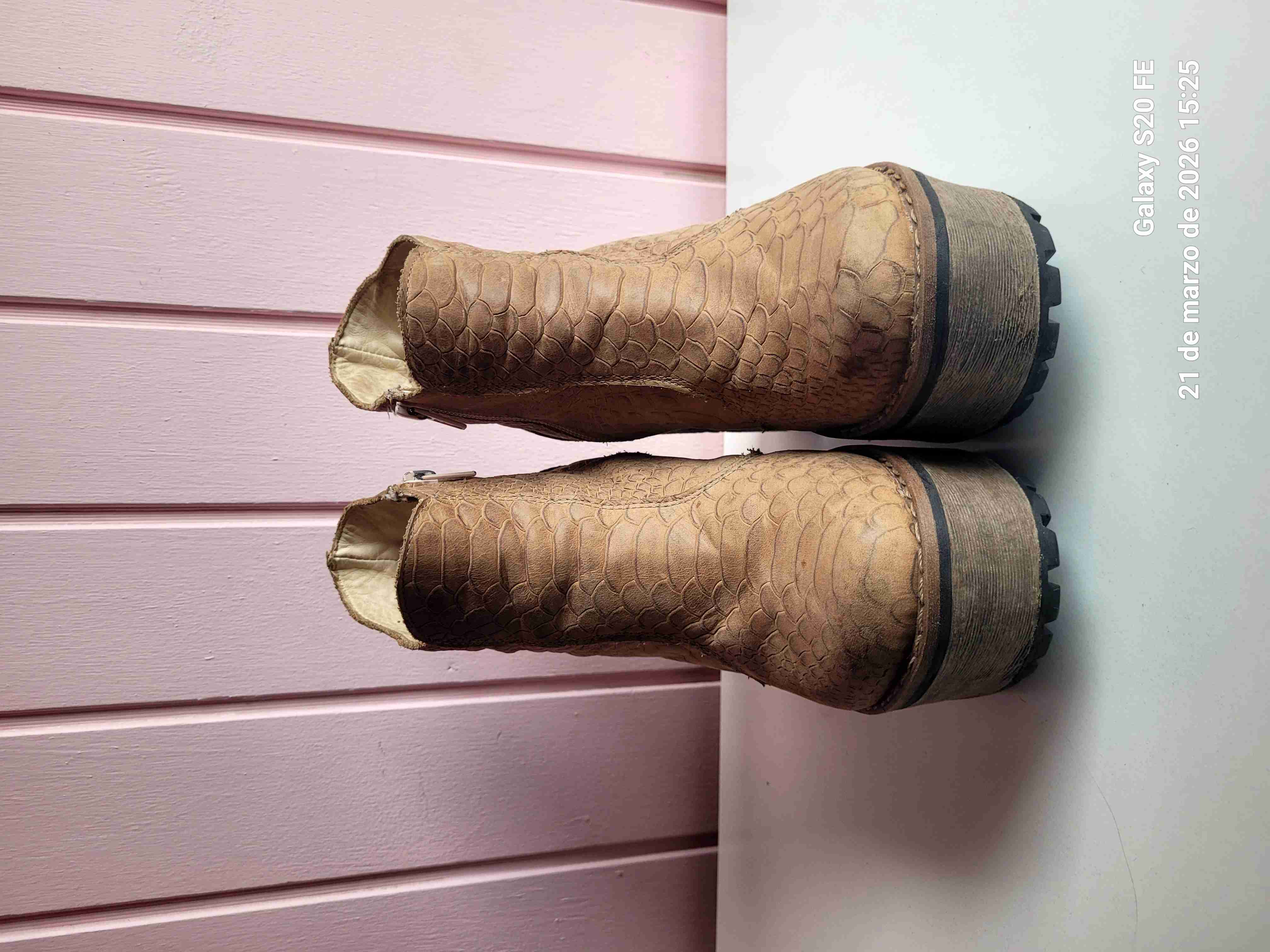 Botines gruesos de cuero marrón - miniatura 2