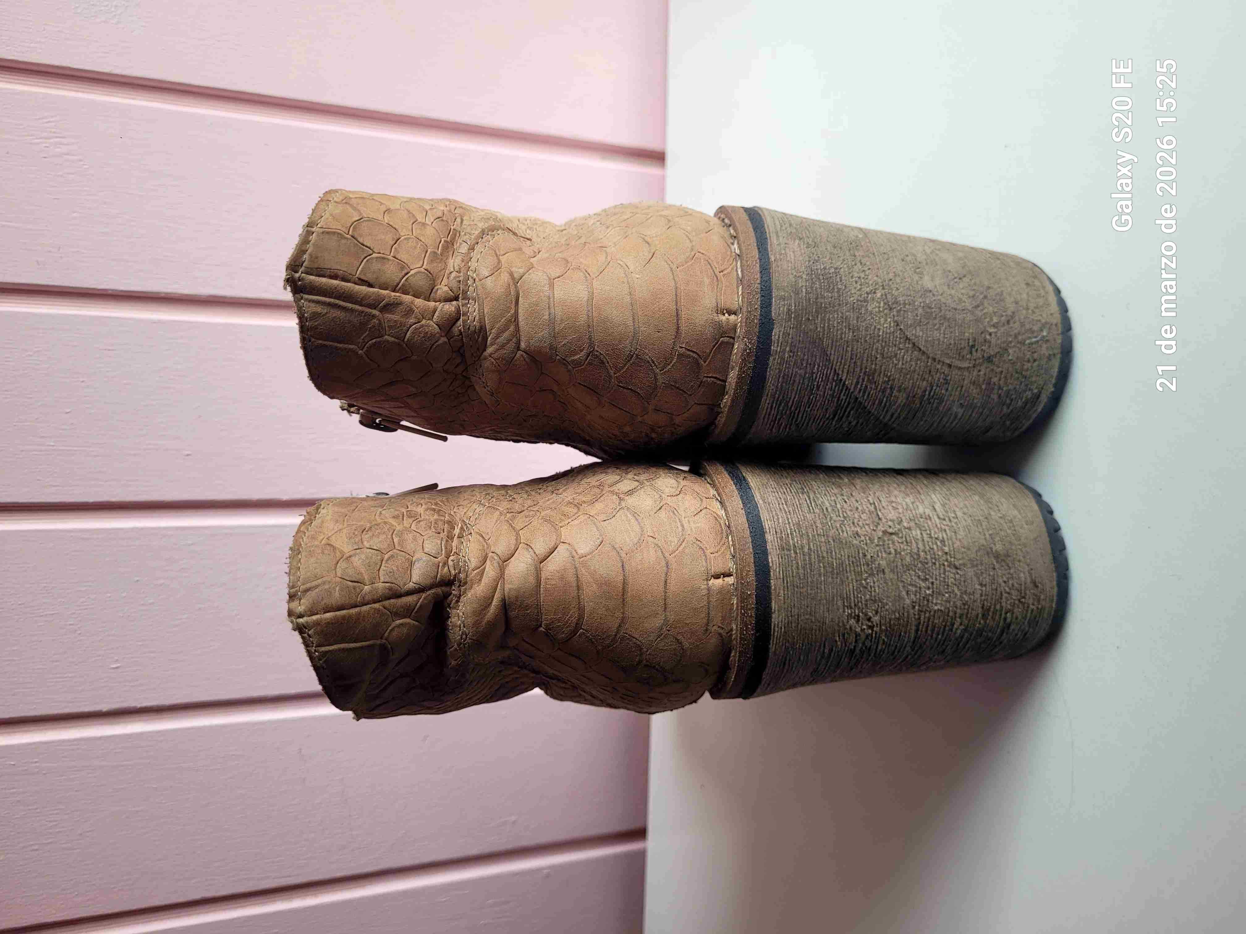 Botines gruesos de cuero marrón - miniatura 3