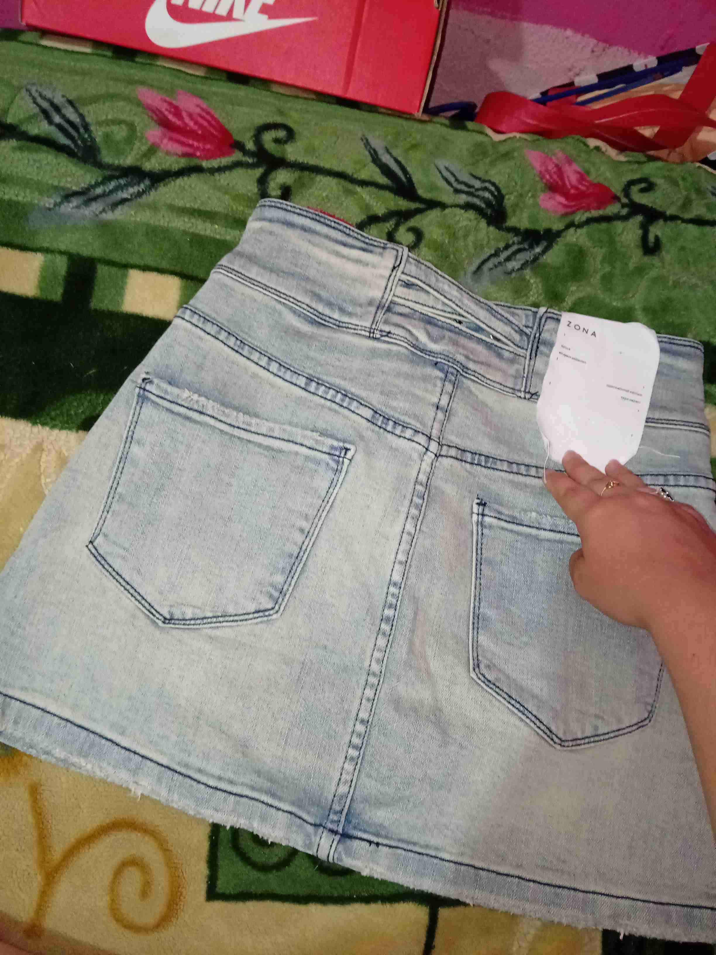 Mini falda de mezclilla azul - miniatura 2