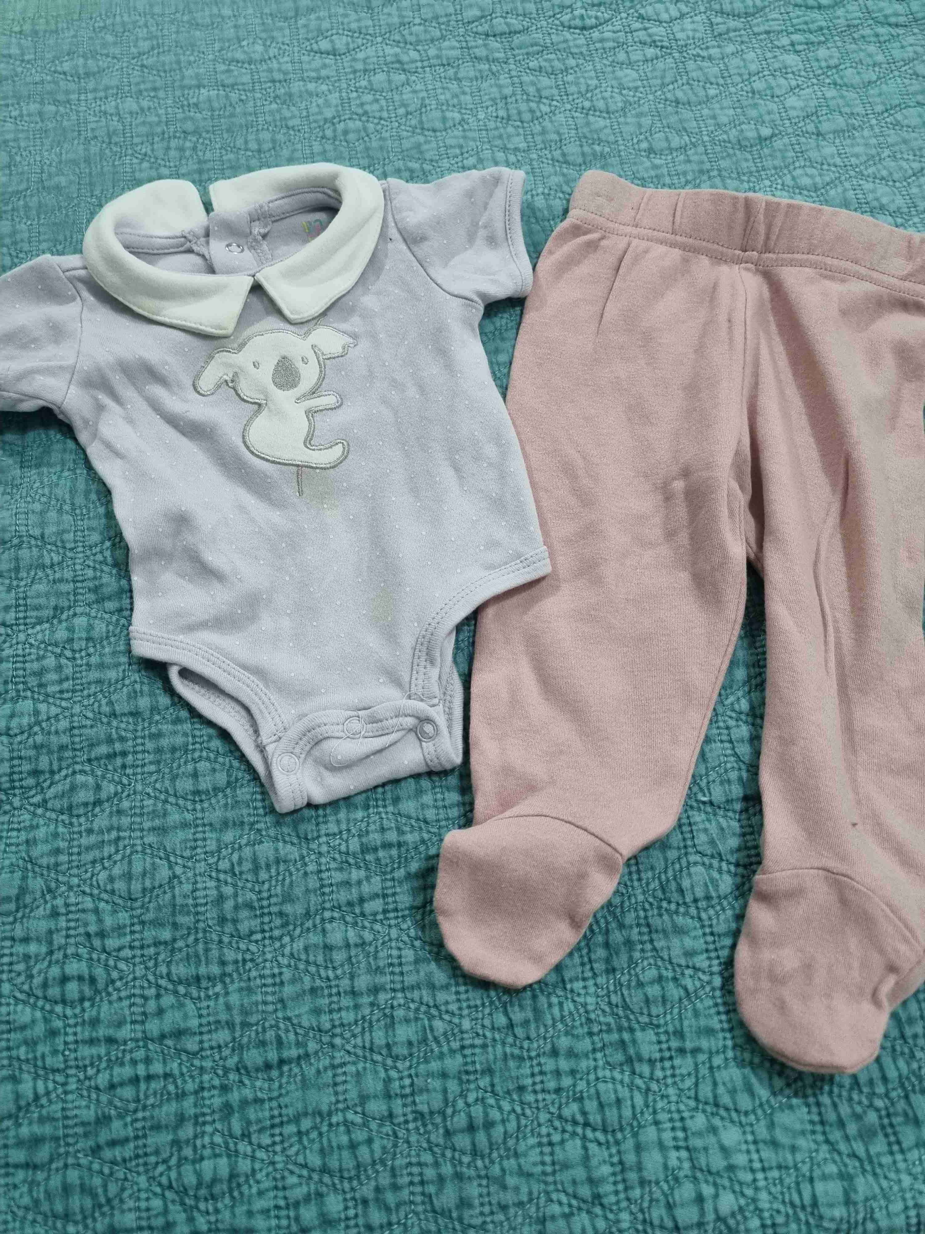 Conjunto de bebé koala celeste y rosado