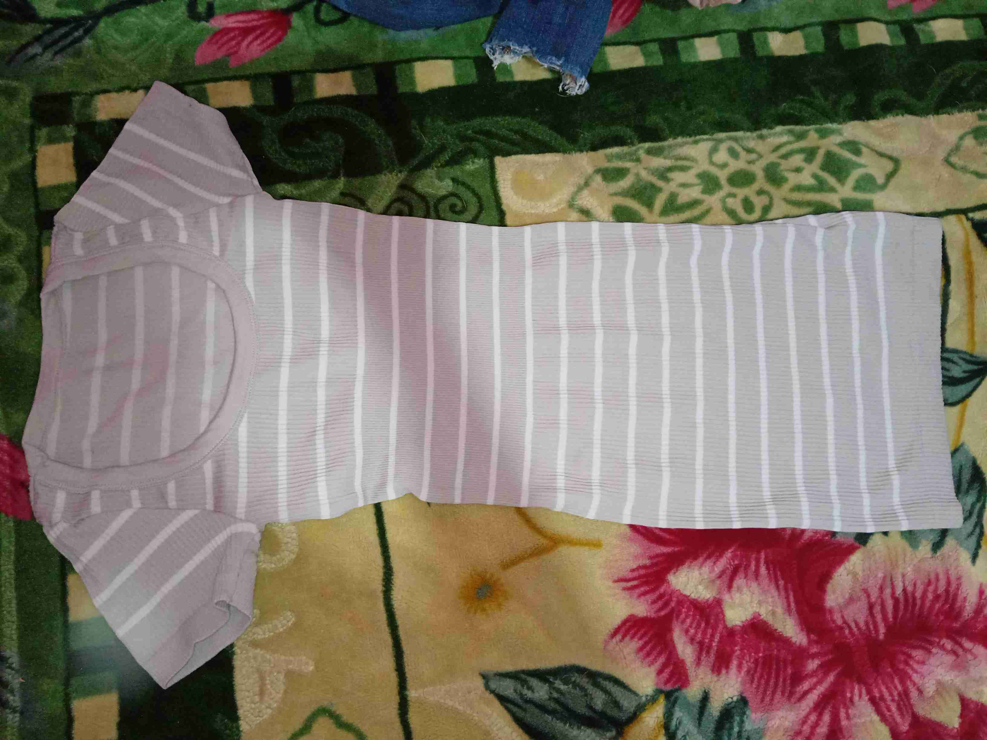 Vestido de rayas blanco y gris - 1