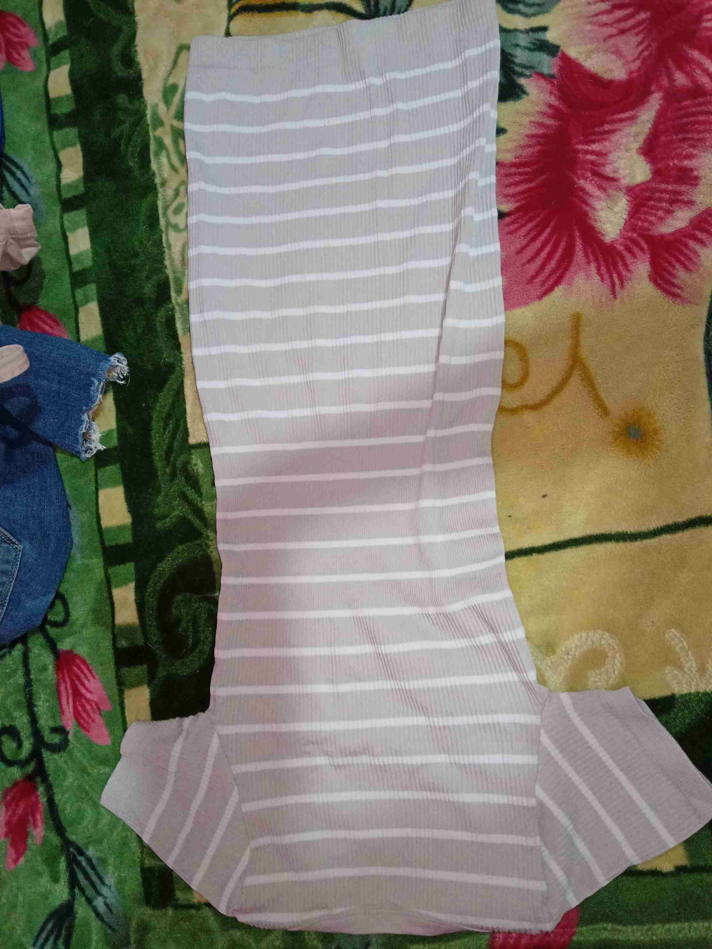 Vestido de rayas blanco y gris - 2