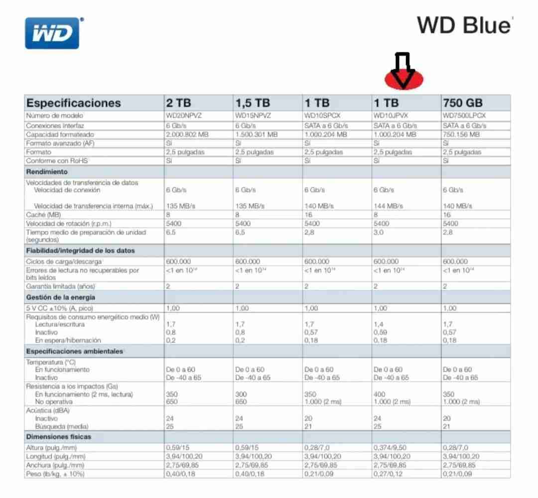 Disco Duro Wd Blue 1tb 2.5 Sata3 Pc, Notebook - miniatura 3