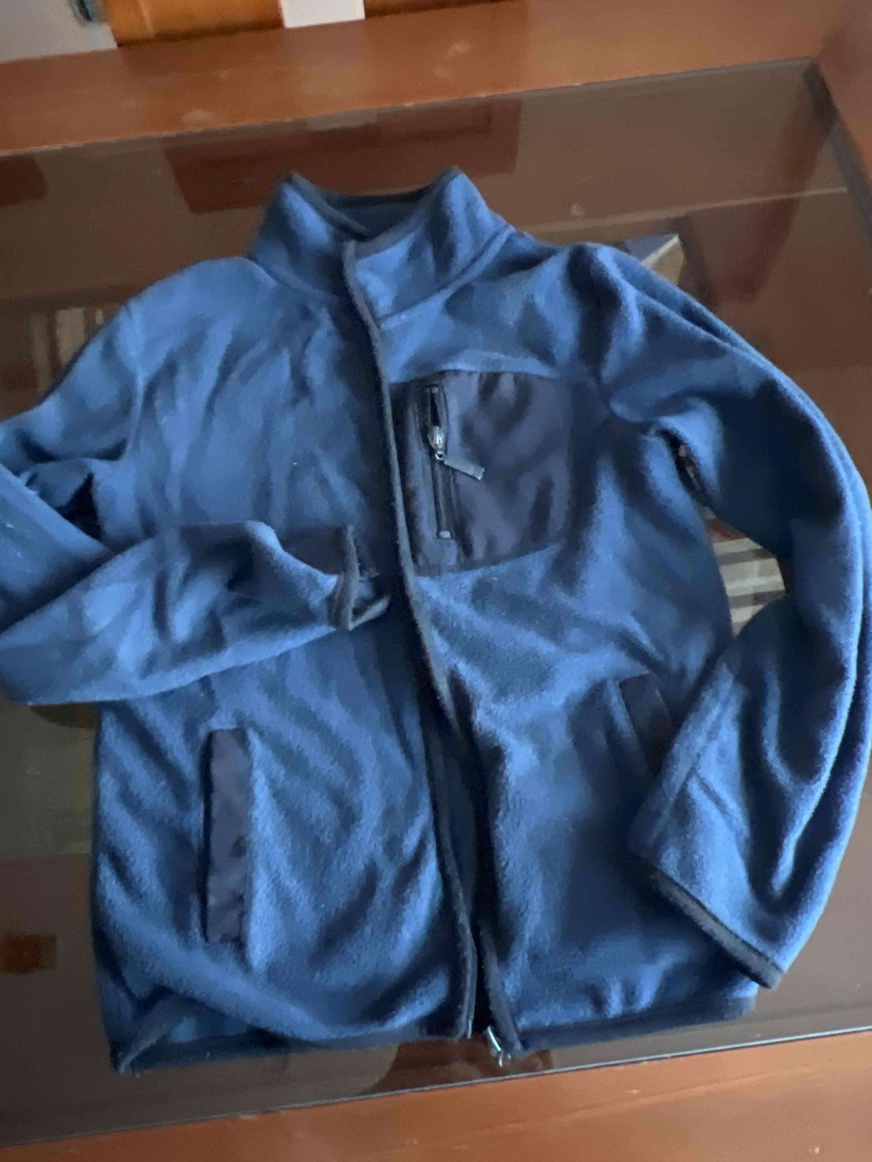 Chaqueta polar azul con cremallera para niño - 1