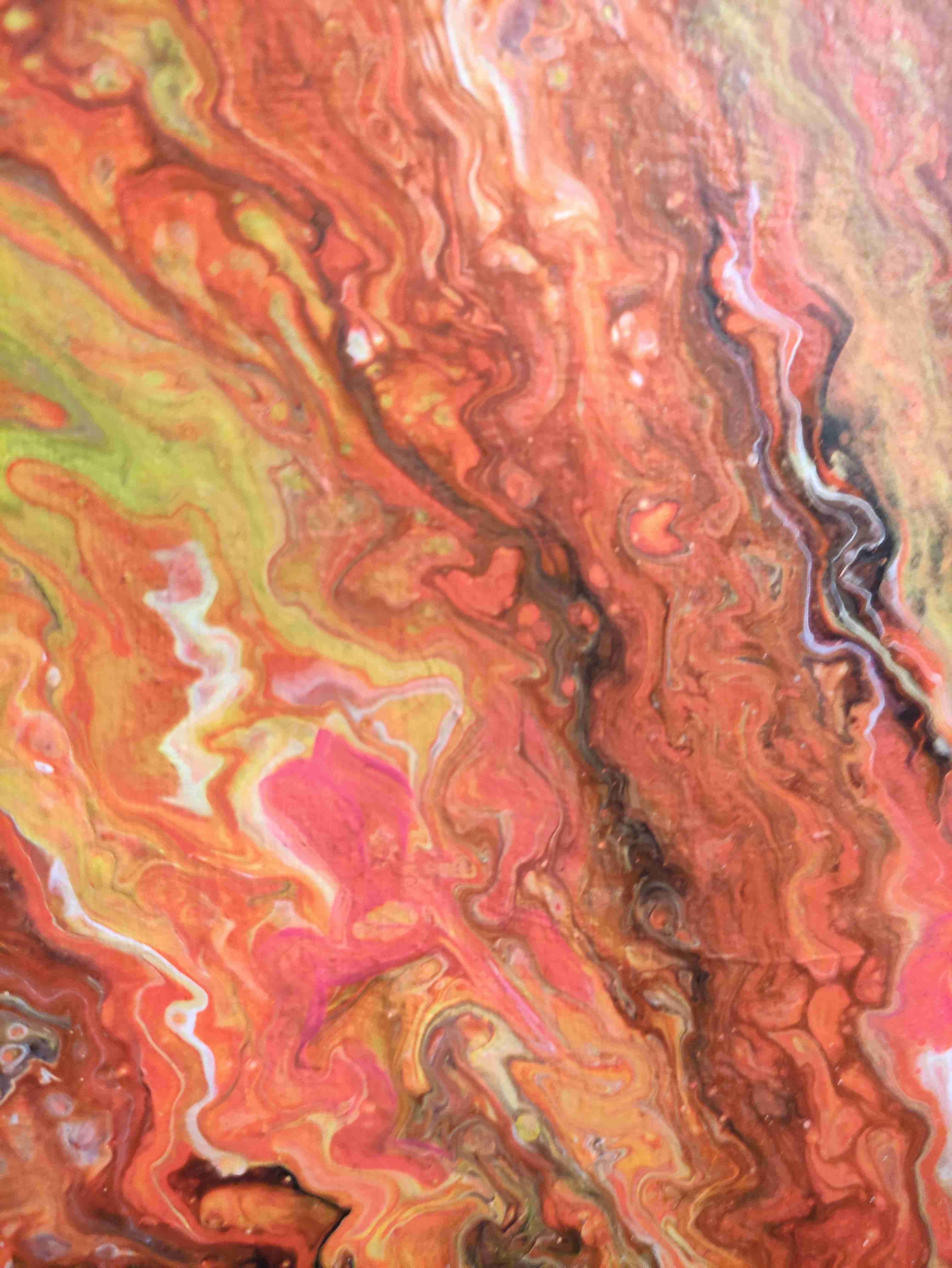 Cuadro abstracto rojo y amarillo - 4