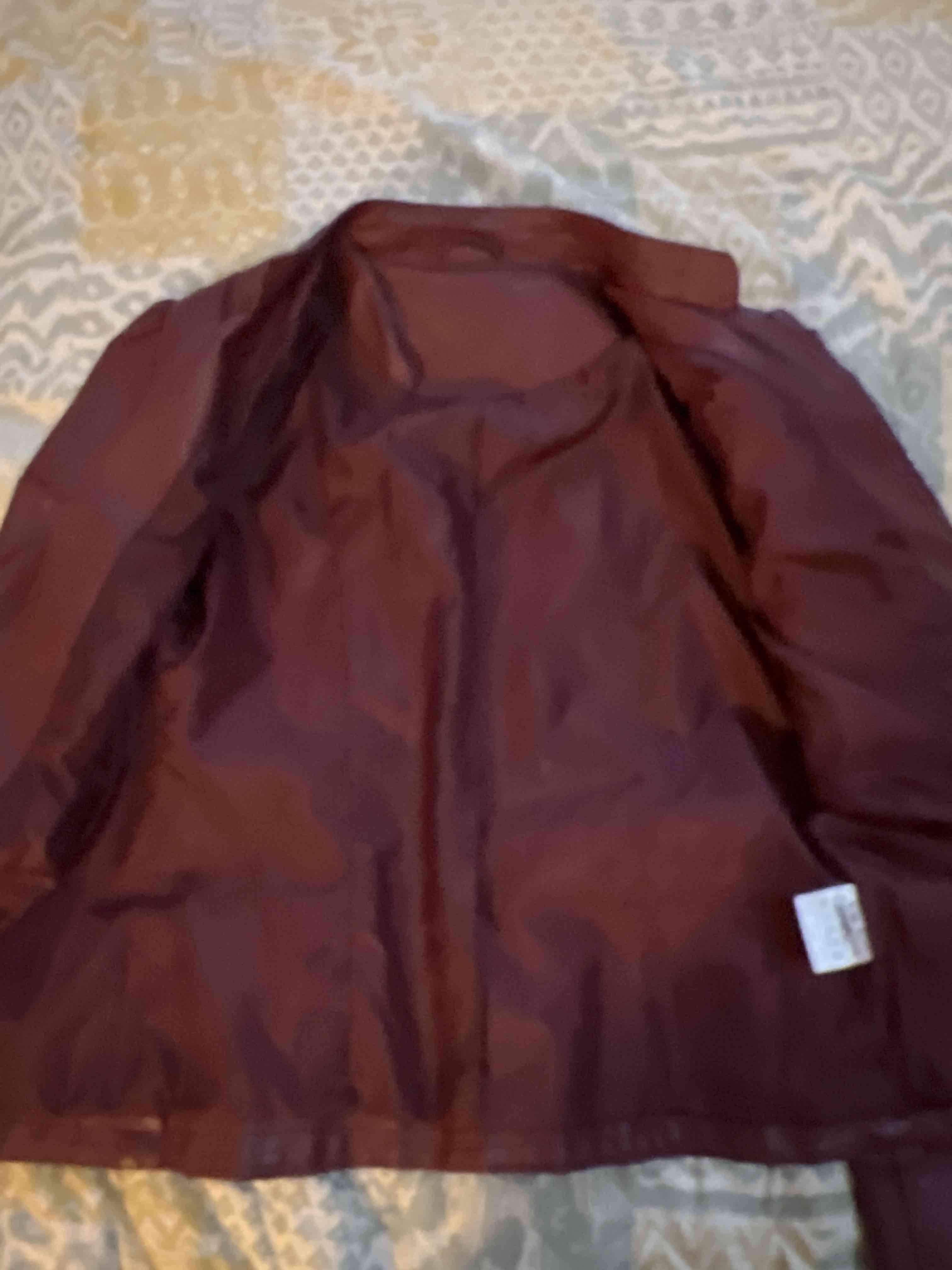 Chaqueta cuero sintético burdeo - 3