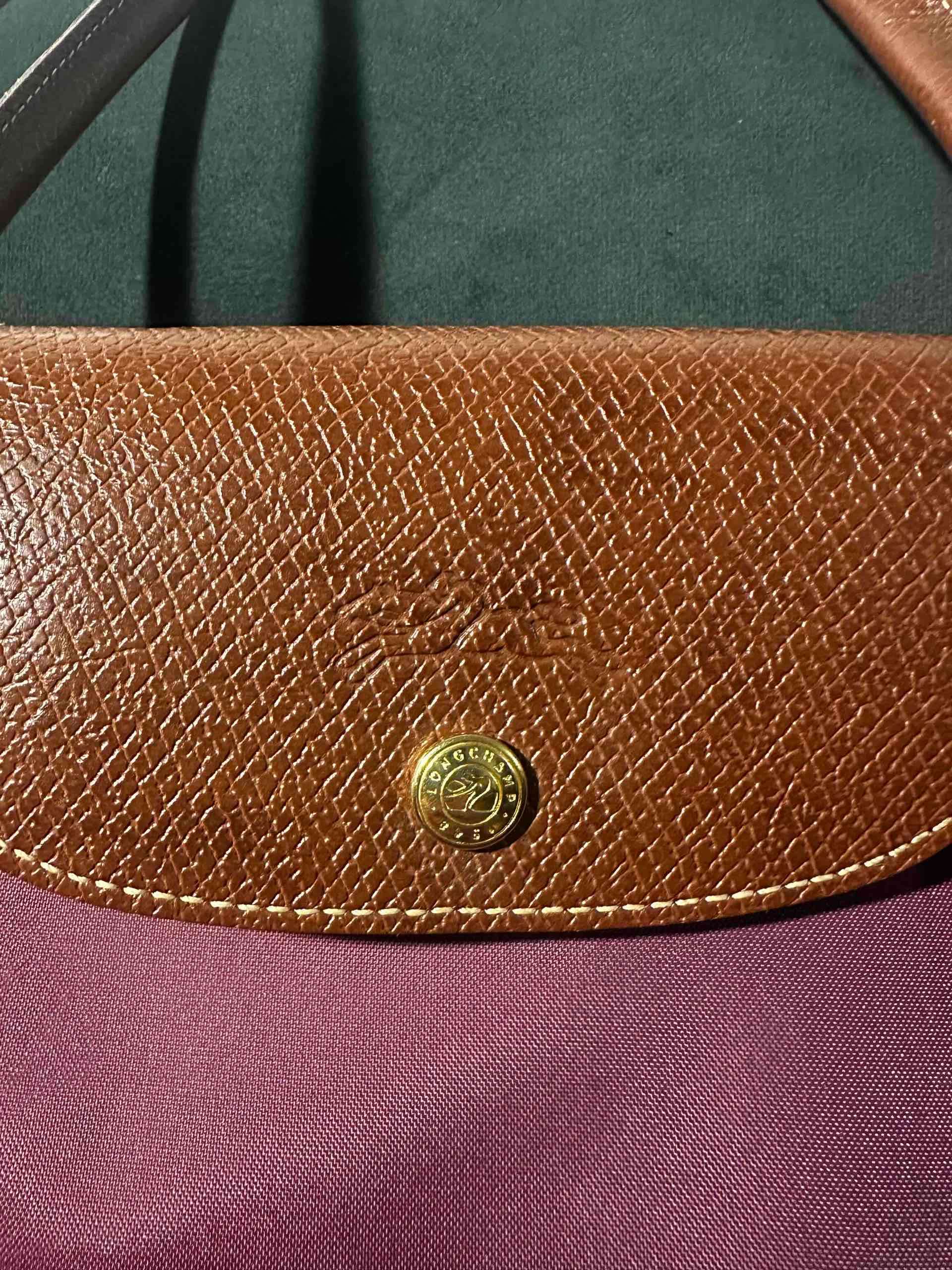 Bolso Longchamp burdeos con asas marrón - 2