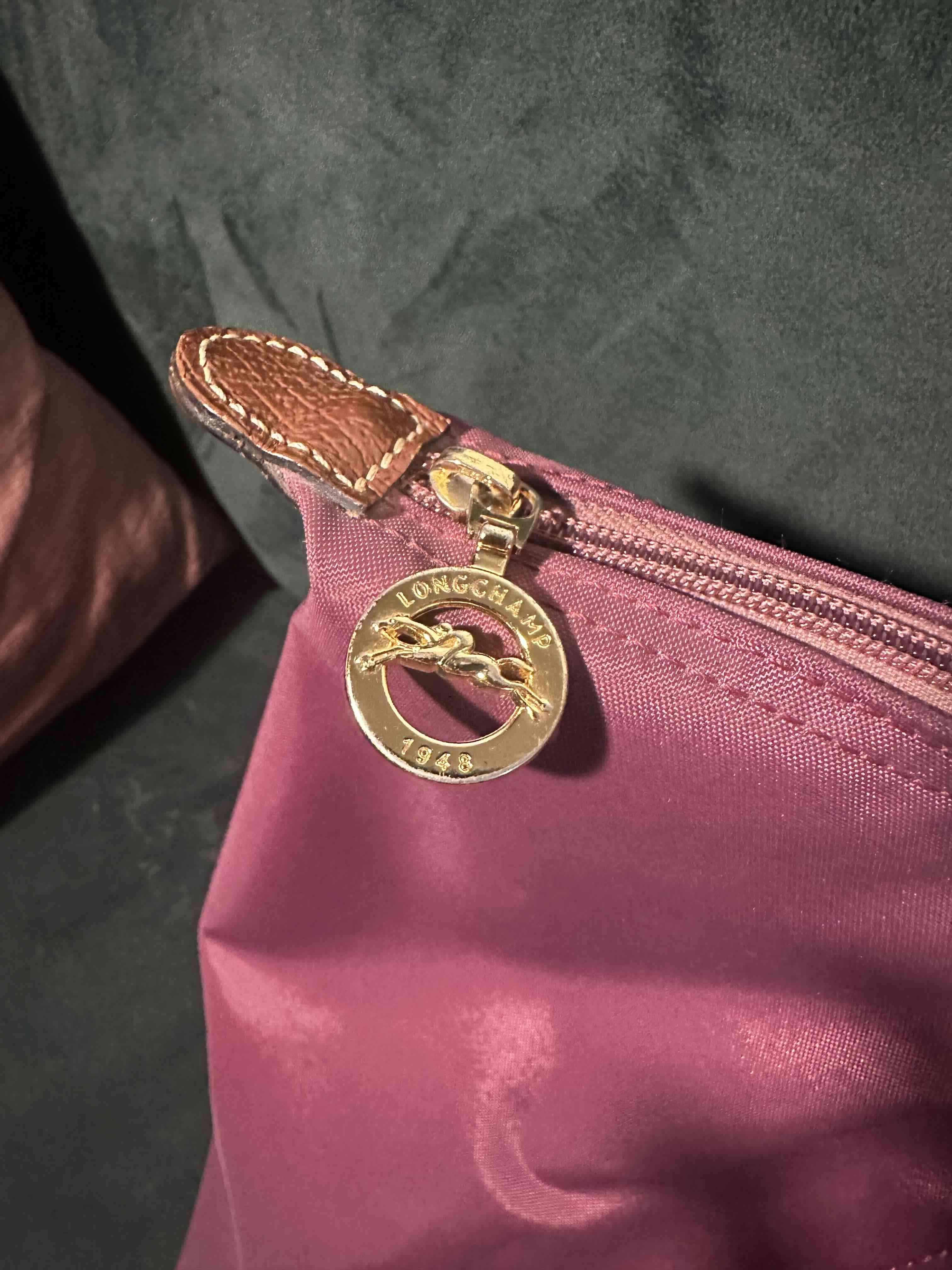 Bolso Longchamp burdeos con asas marrón - 3