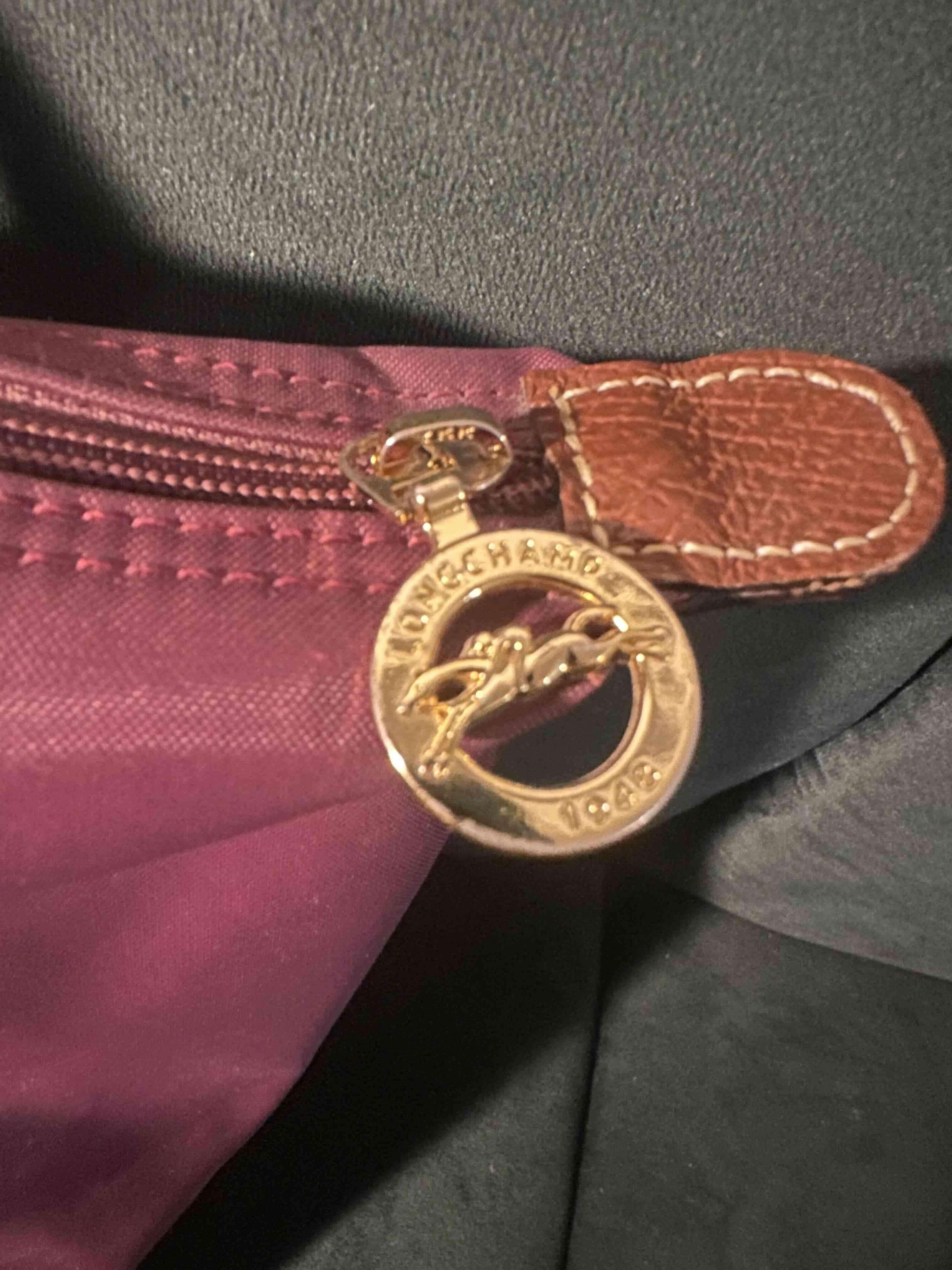 Bolso Longchamp burdeos con asas marrón - 5