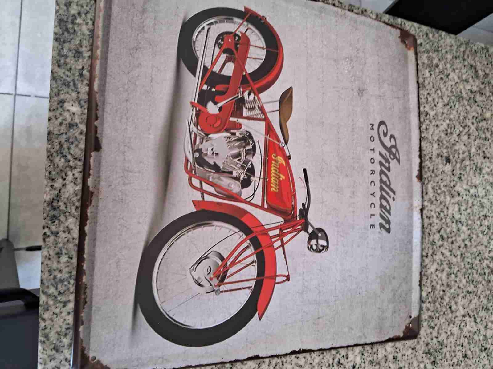 Letrero vintage Indian Motorcycle - miniatura 1