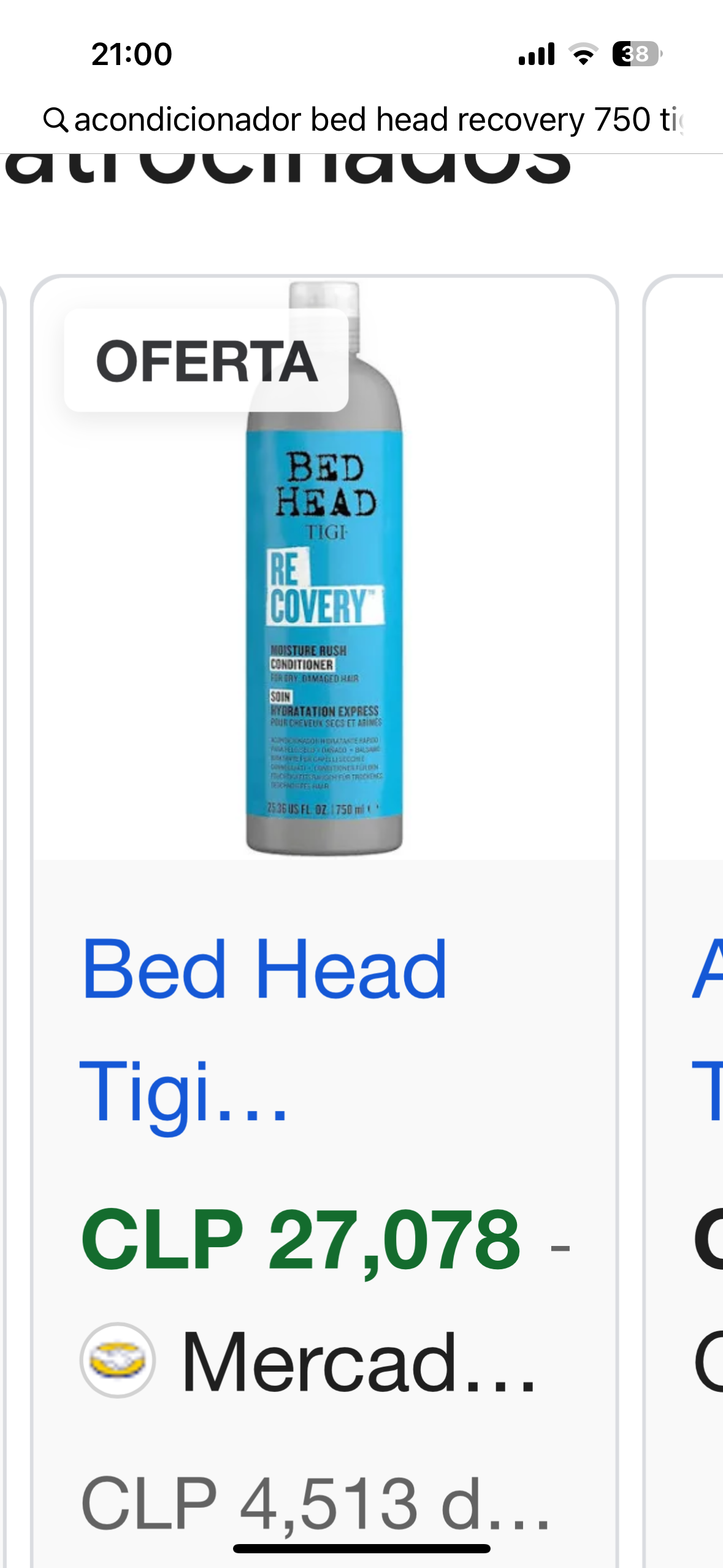 Kit shampoo y acondicionador Recovery TIGI - miniatura 3