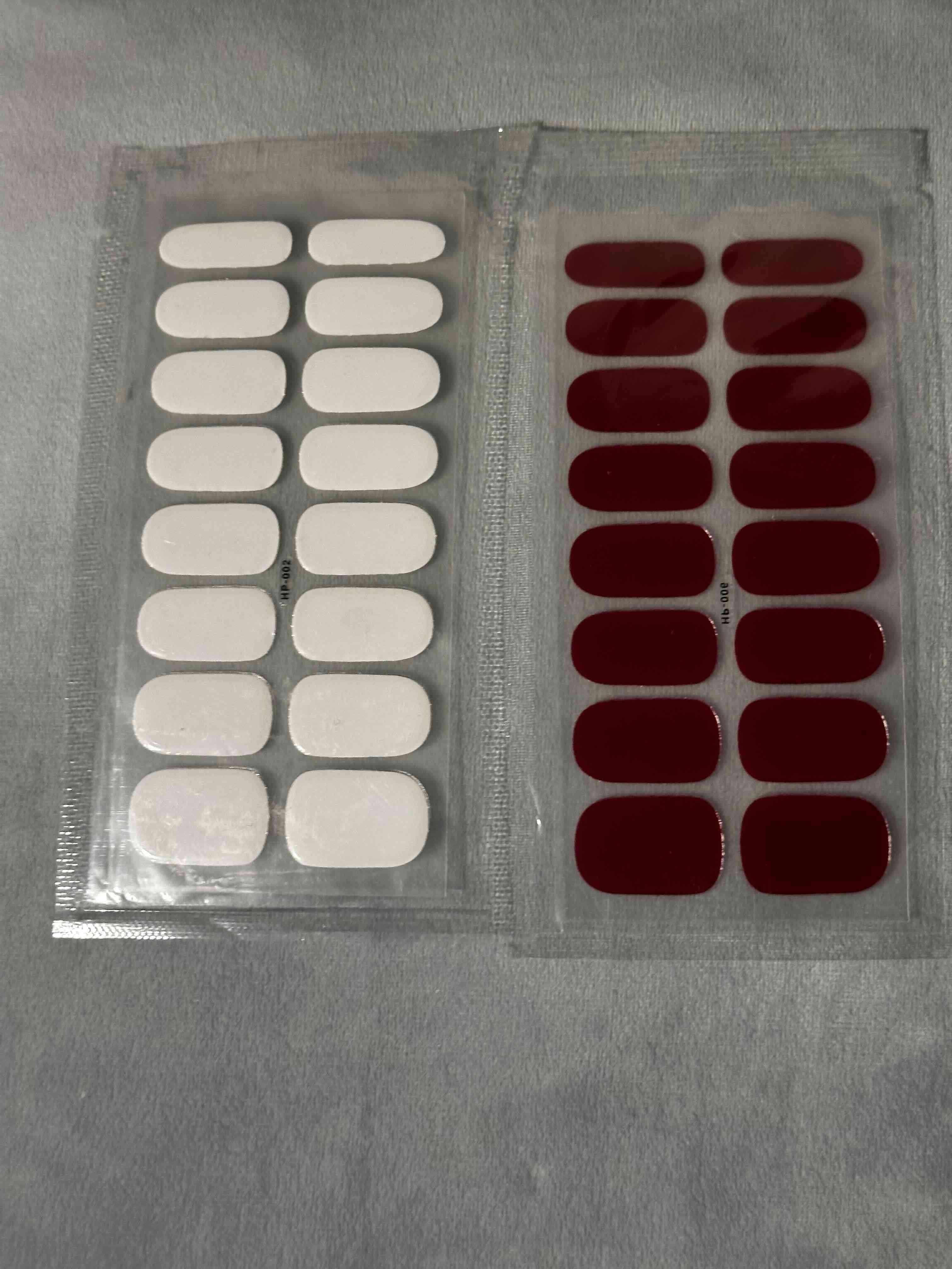 Pack Pegatinas para uñas color rojo y blanco