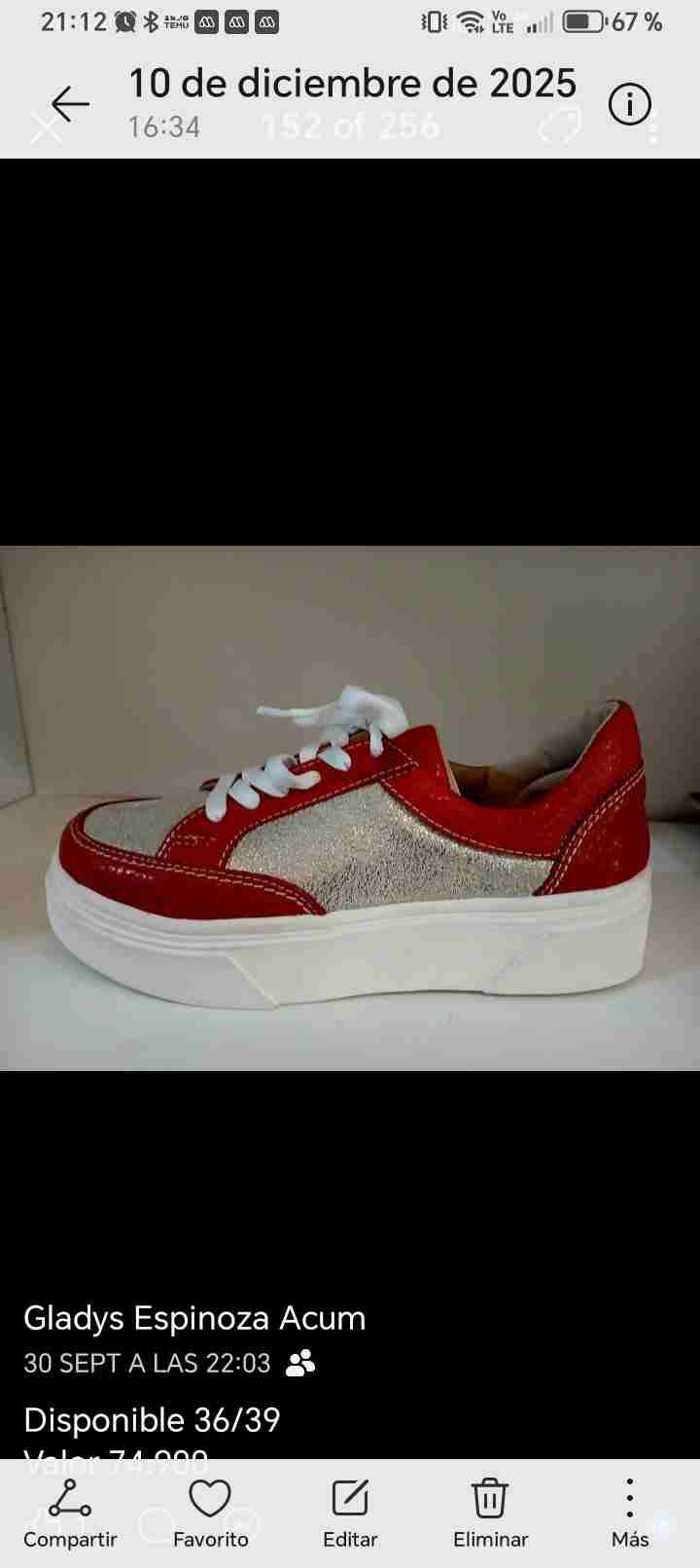 Zapatillas rojas con brillo