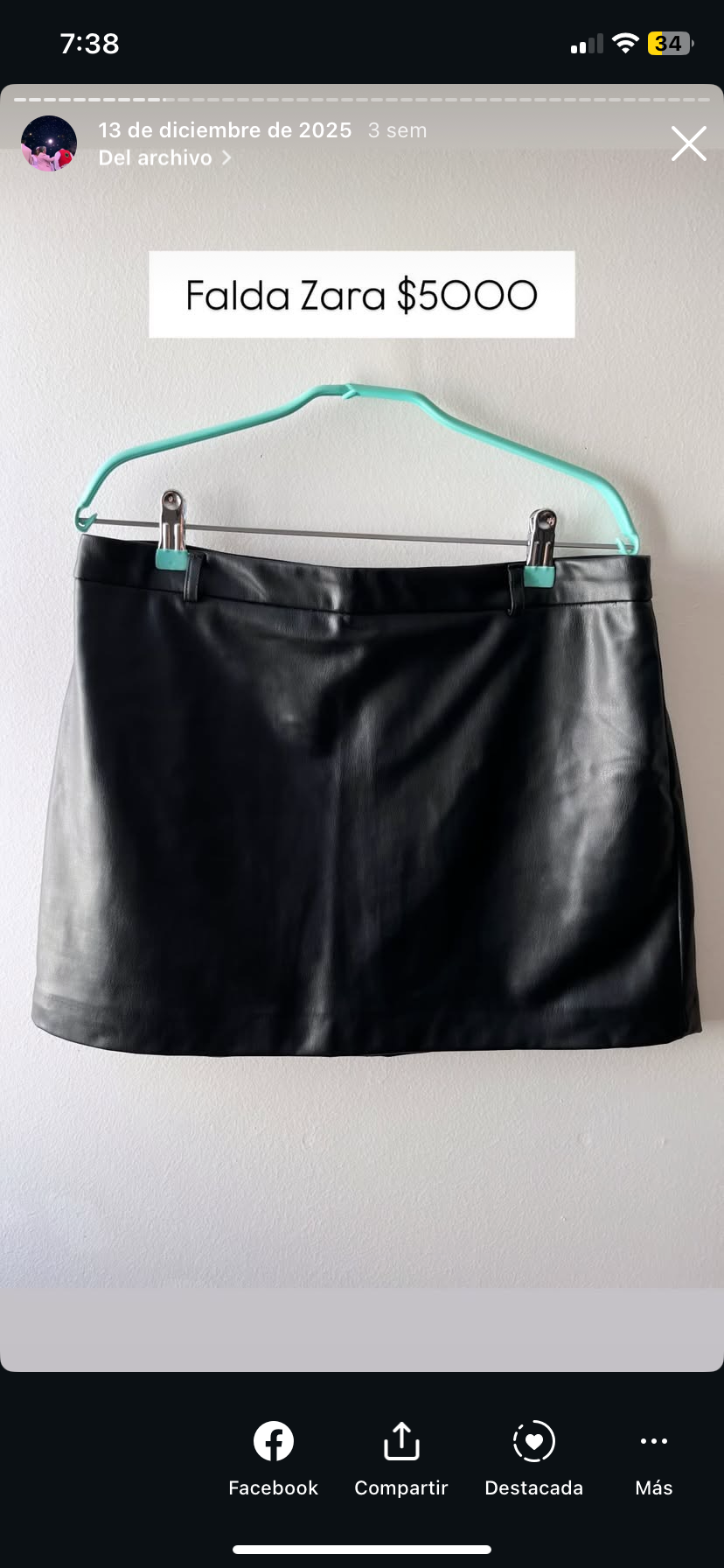 Falda negra Zara - 1