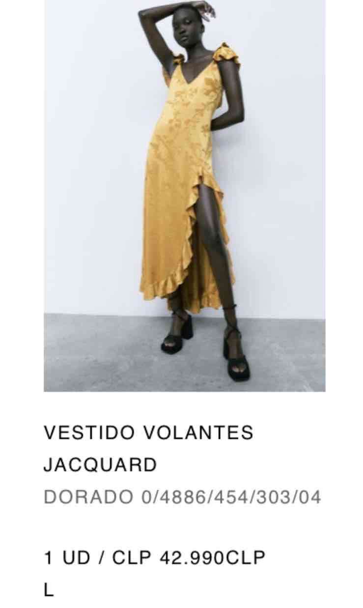 Vestido largo amarillo Zara - 2