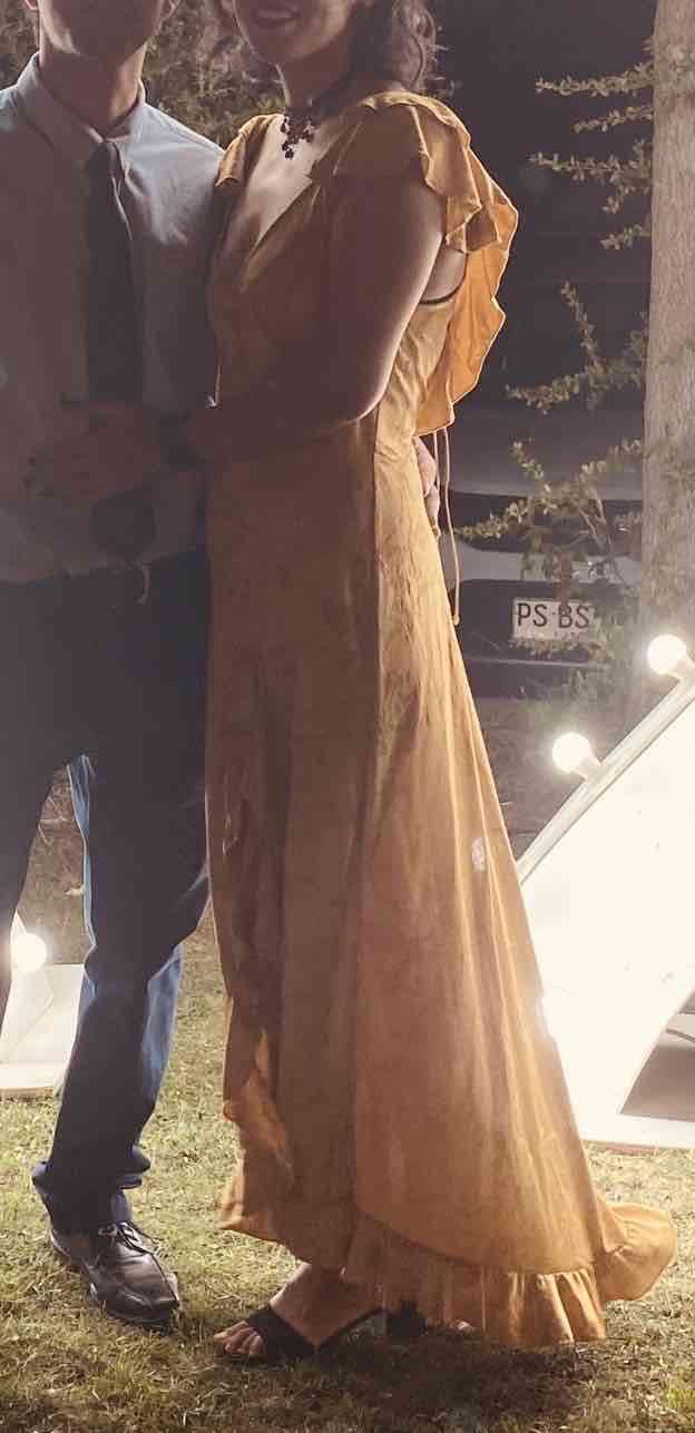 Vestido largo amarillo Zara - 3