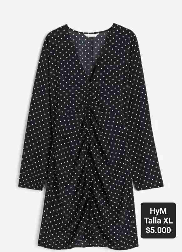 Vestido negro con lunares H&M talla XL