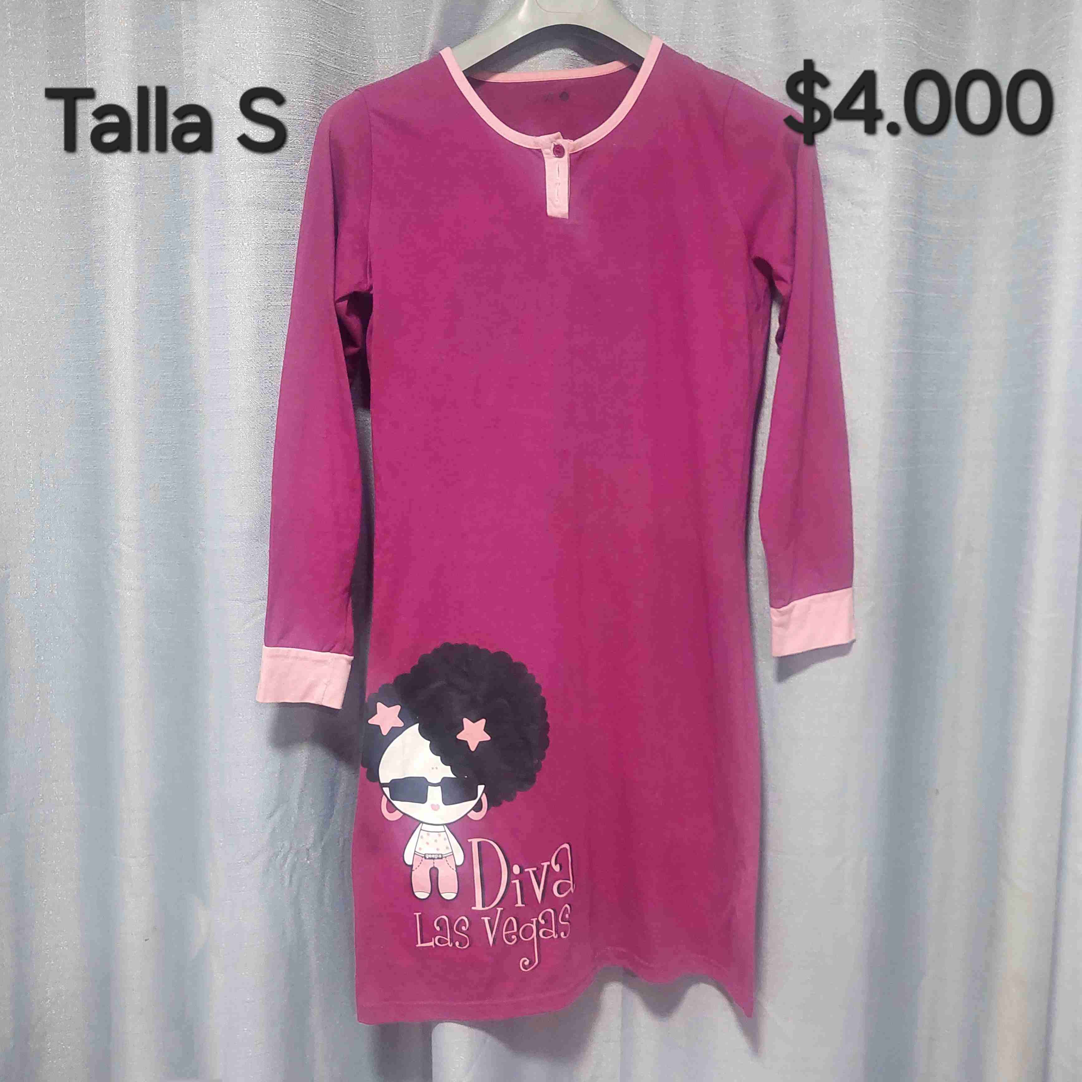 Pijama largo rosa "Diva Las Vegas" - 1