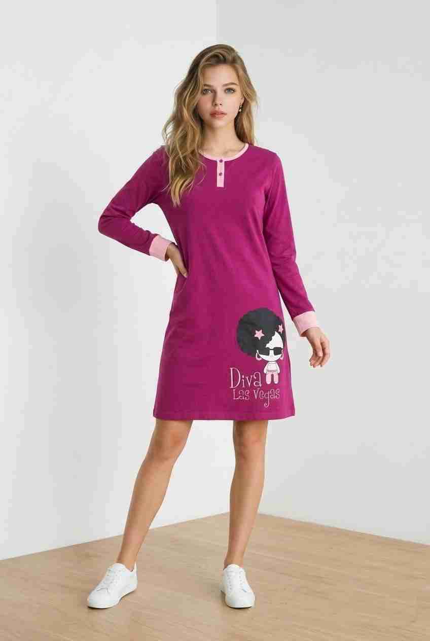 Pijama largo rosa "Diva Las Vegas" - 3