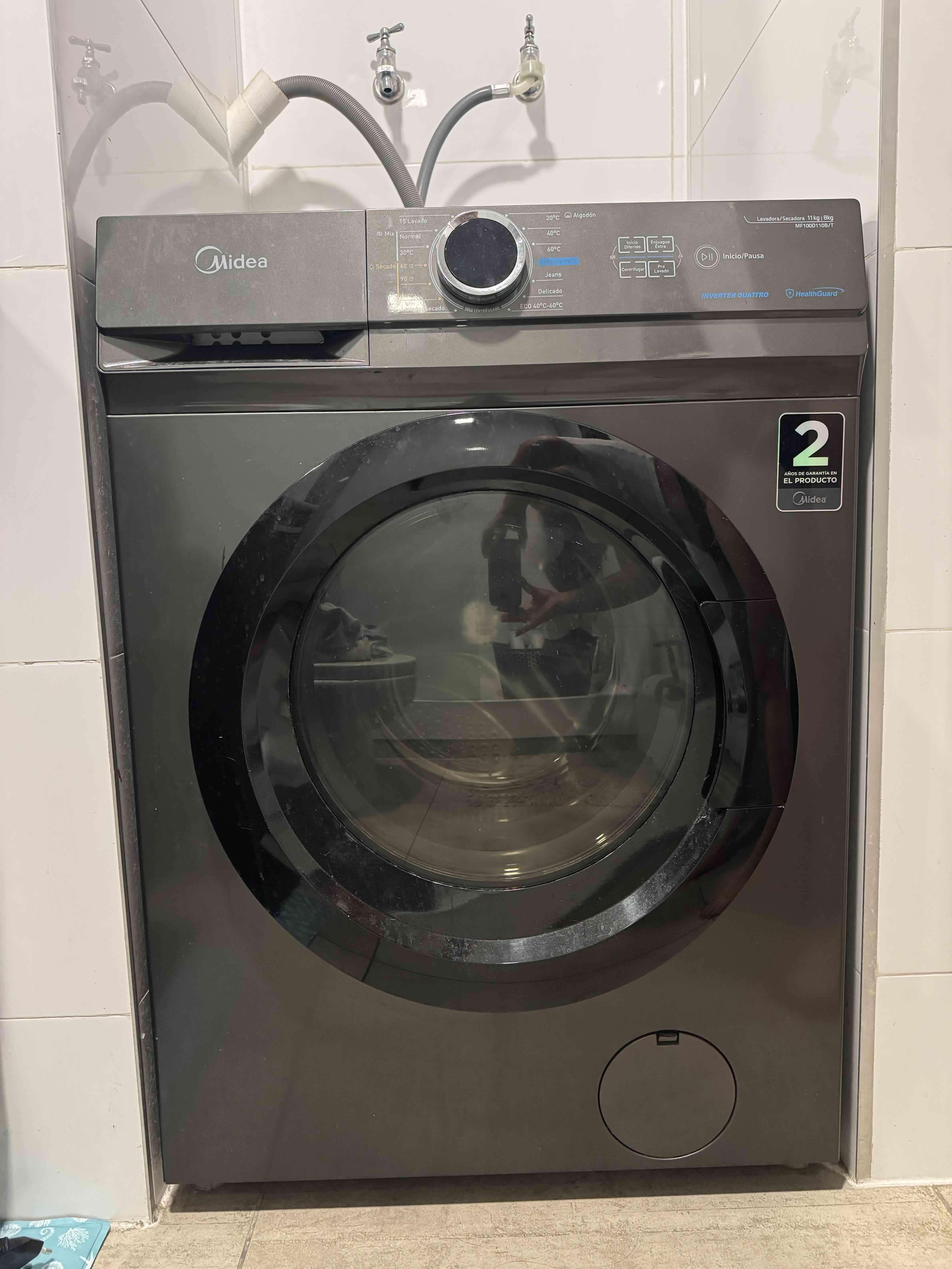 Lavadora Secadora Midea frontal gris - miniatura 1