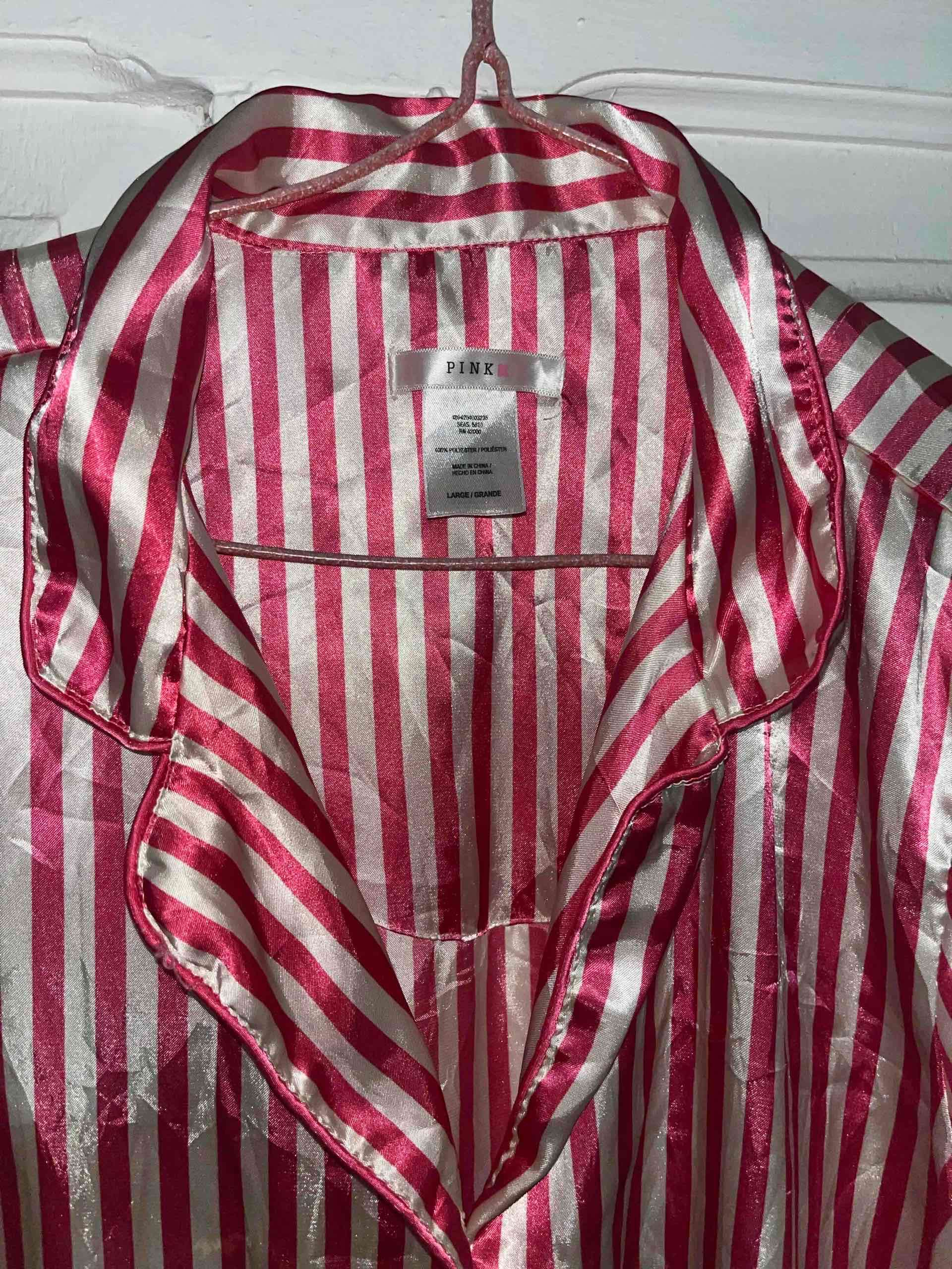 Blusa satinada rayada rosa - 2