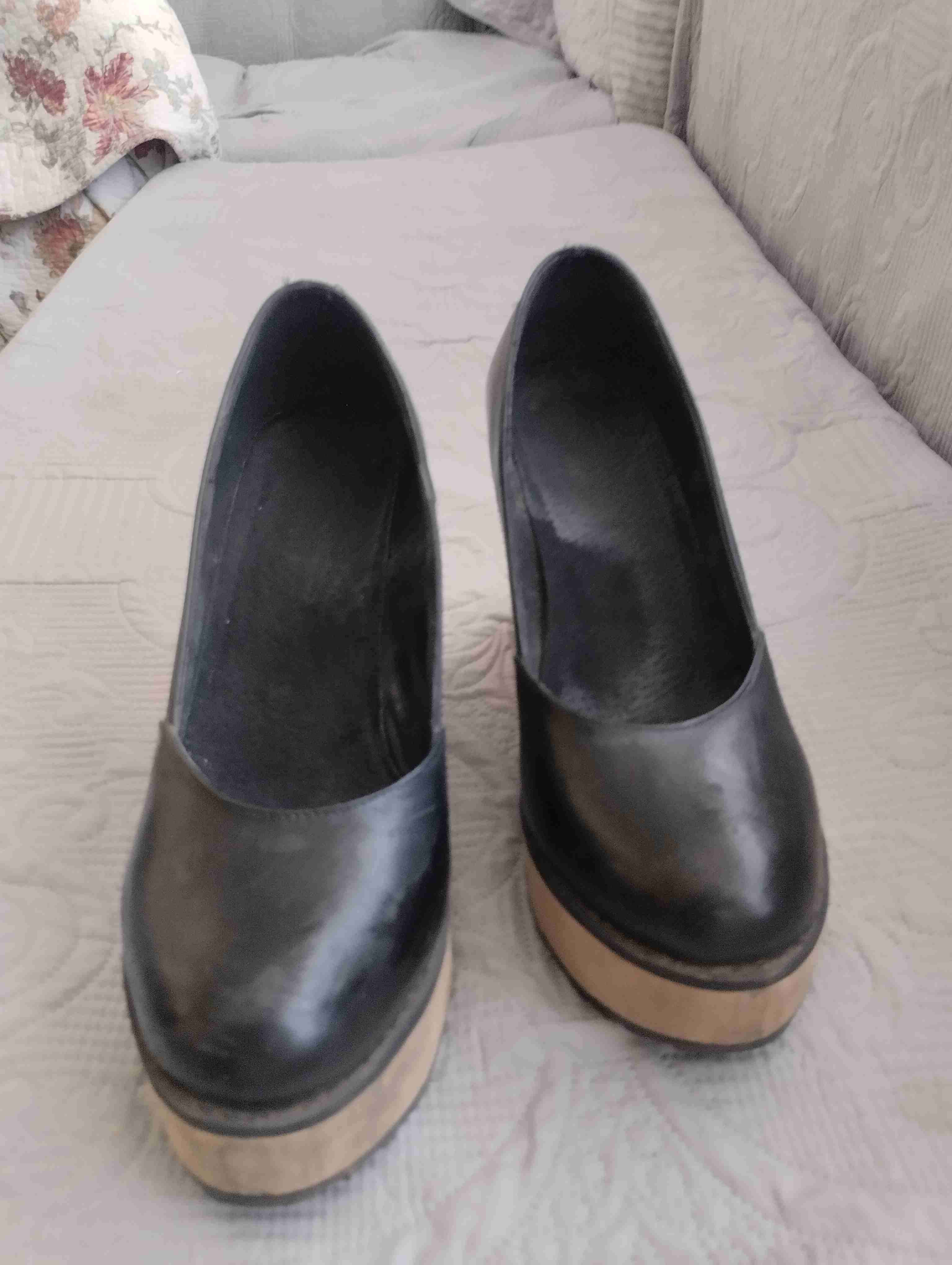 Zapatos negros plataforma madera - miniatura 2