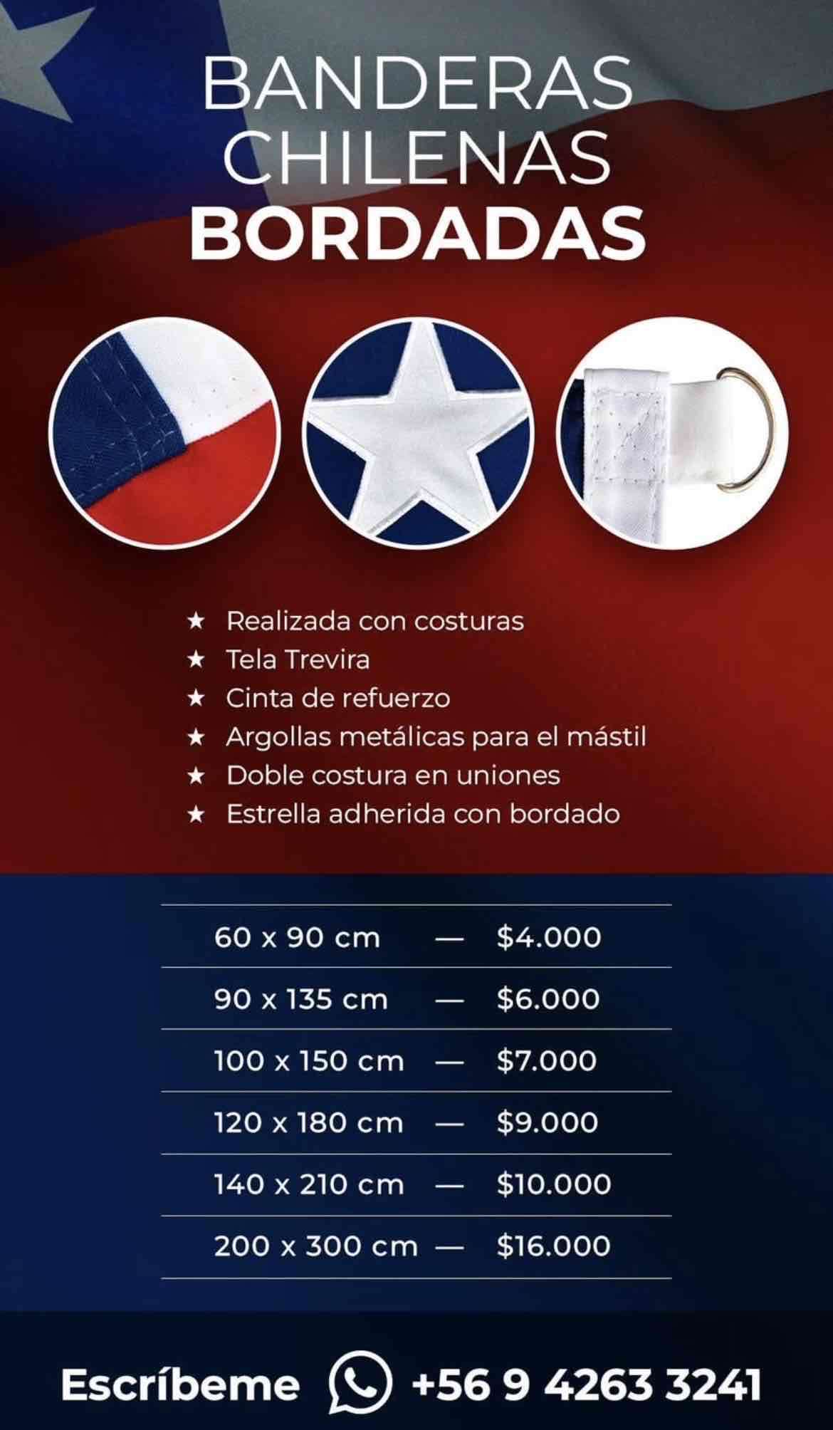 Bandera de Chile con argolla - 2