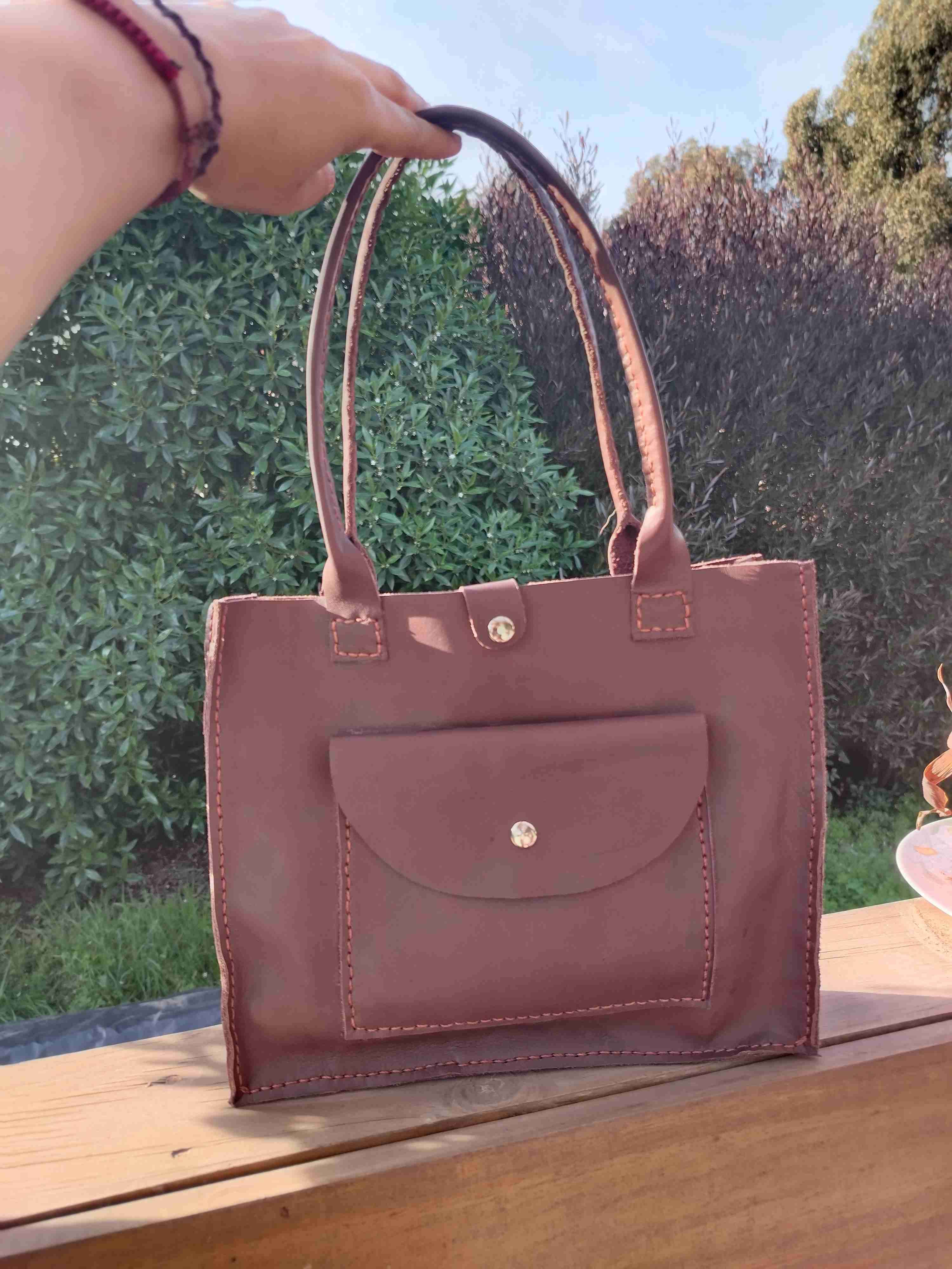 Cartera de cuero marrón - 1