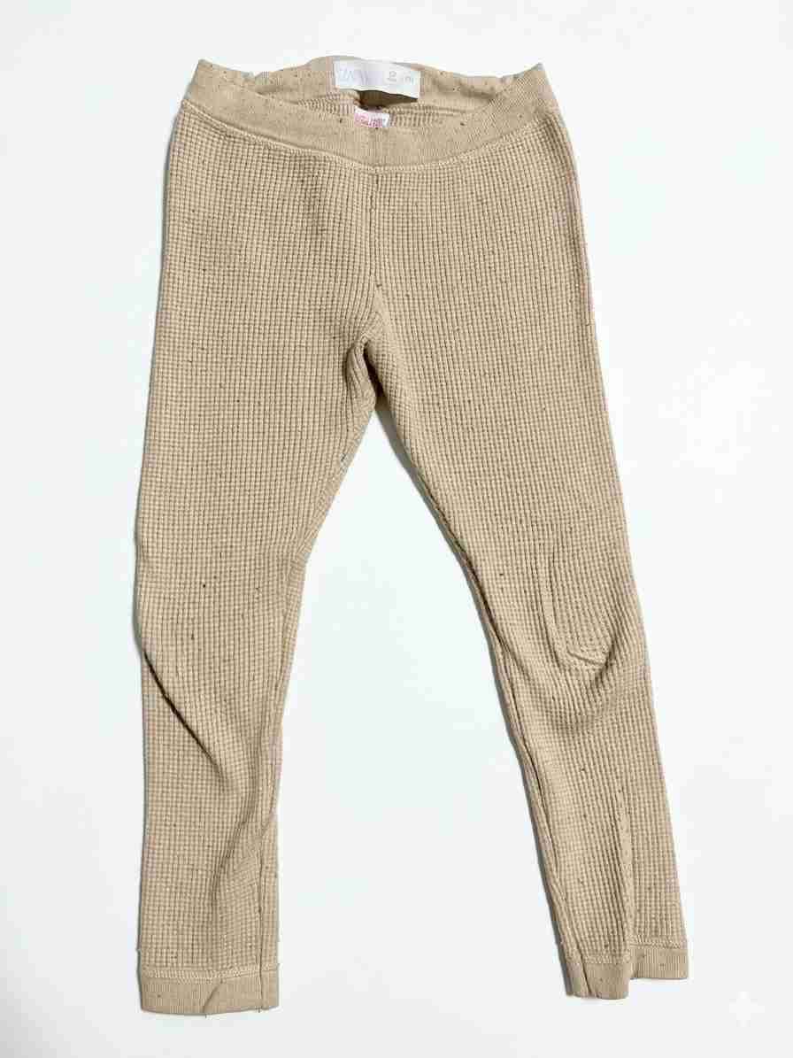 Pantalones tejidos beige y verde - miniatura 2