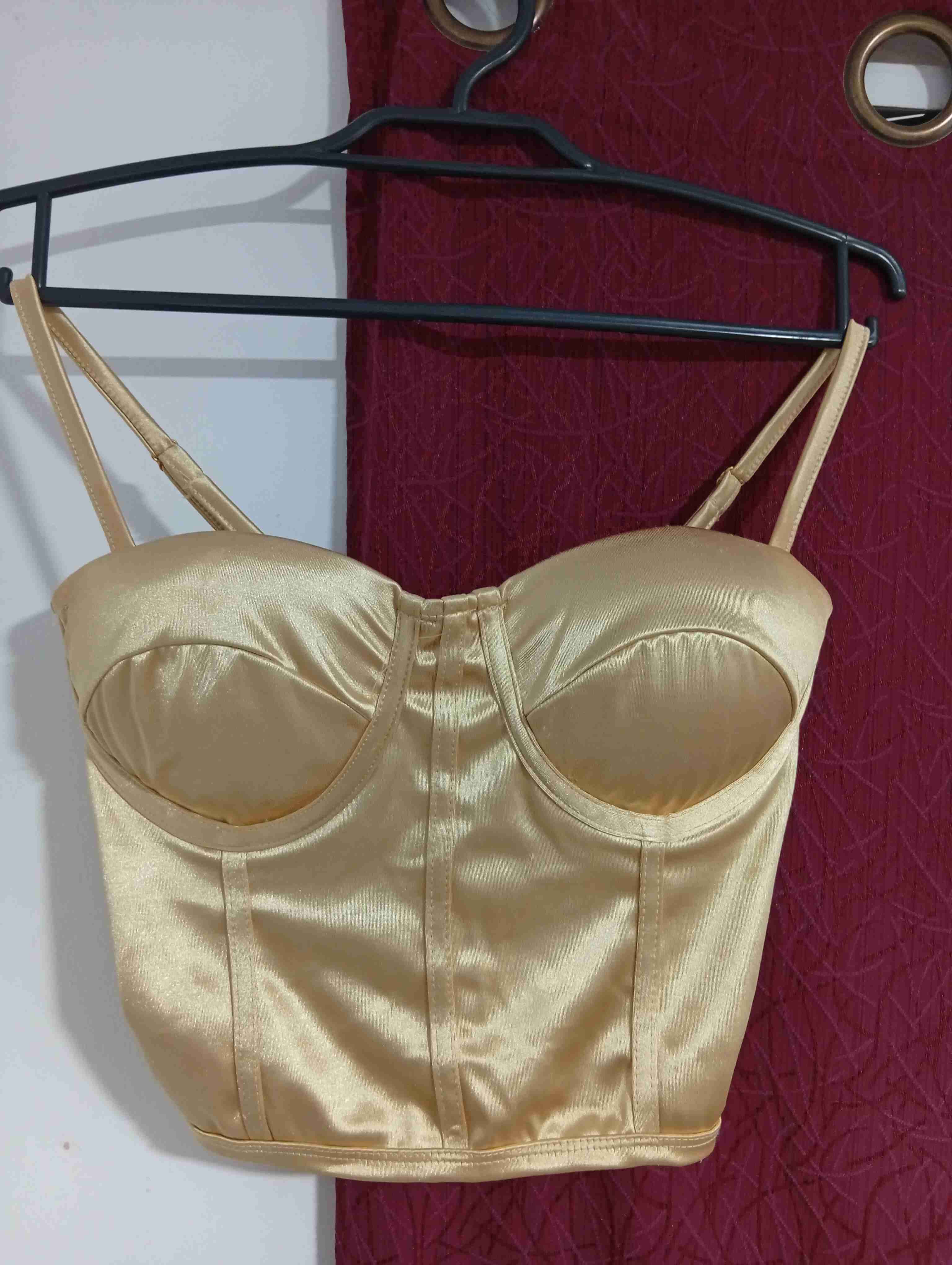 Top satinado dorado talla S - 1