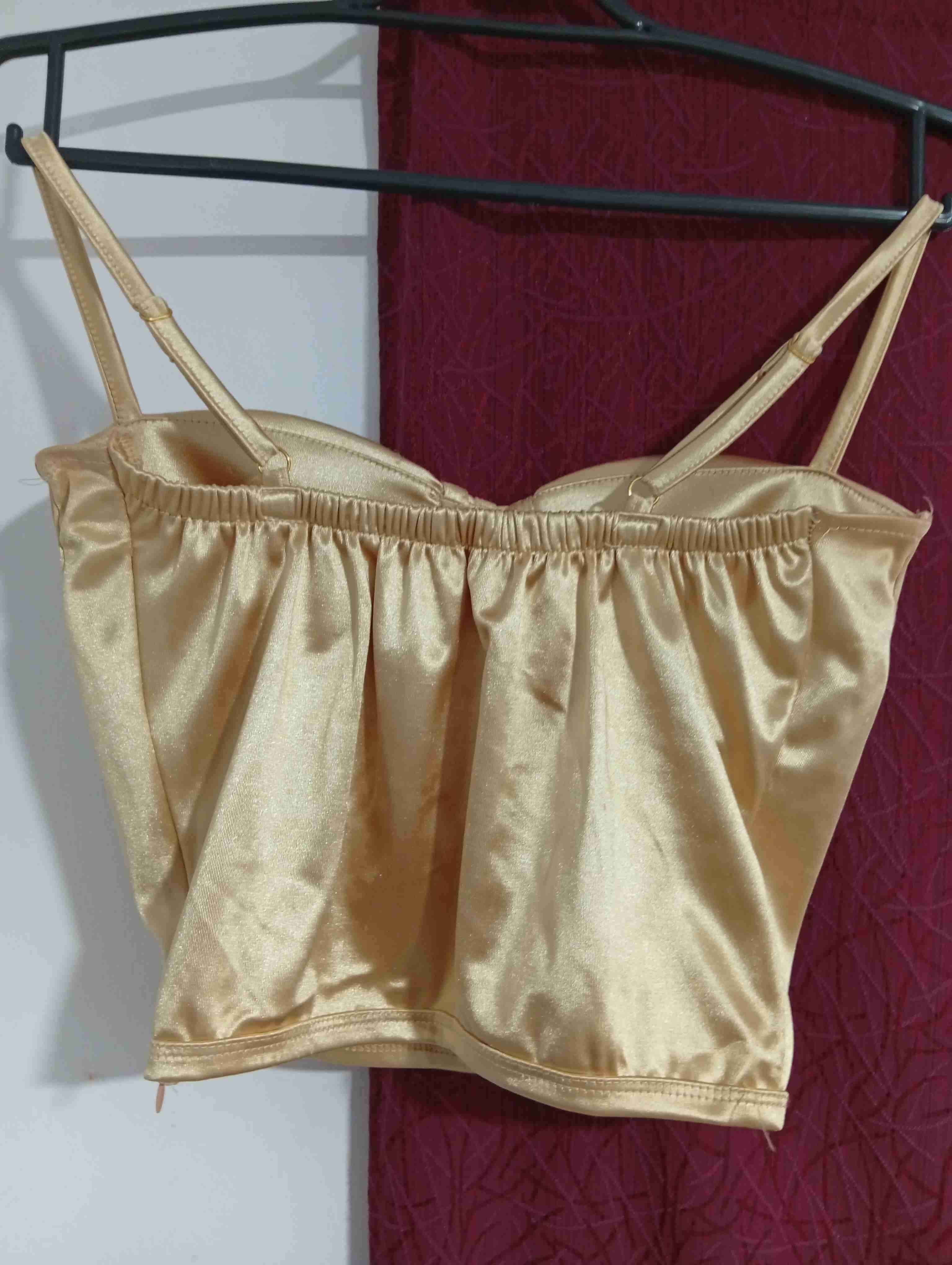 Top satinado dorado talla S - 2