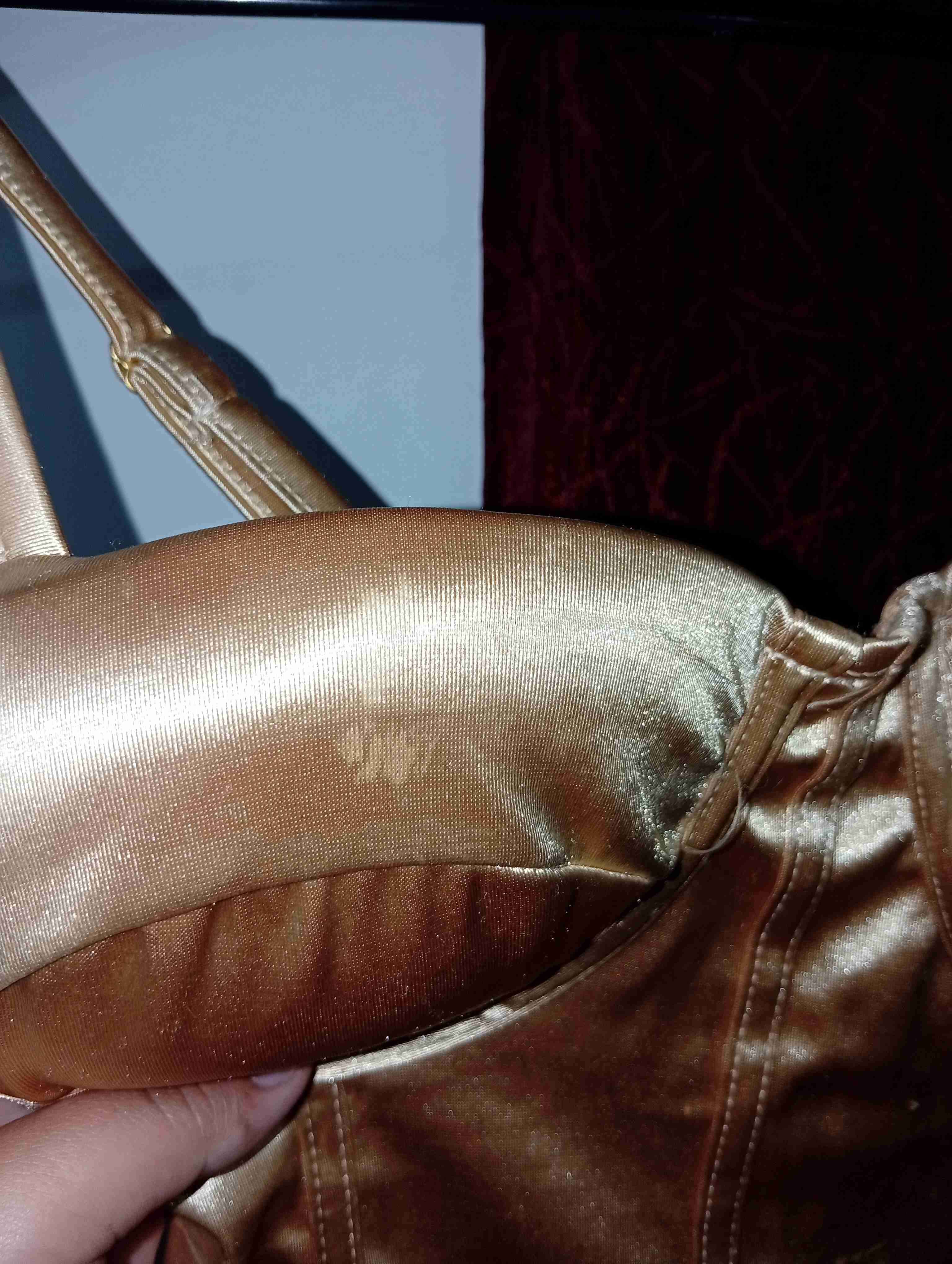 Top satinado dorado talla S - 3