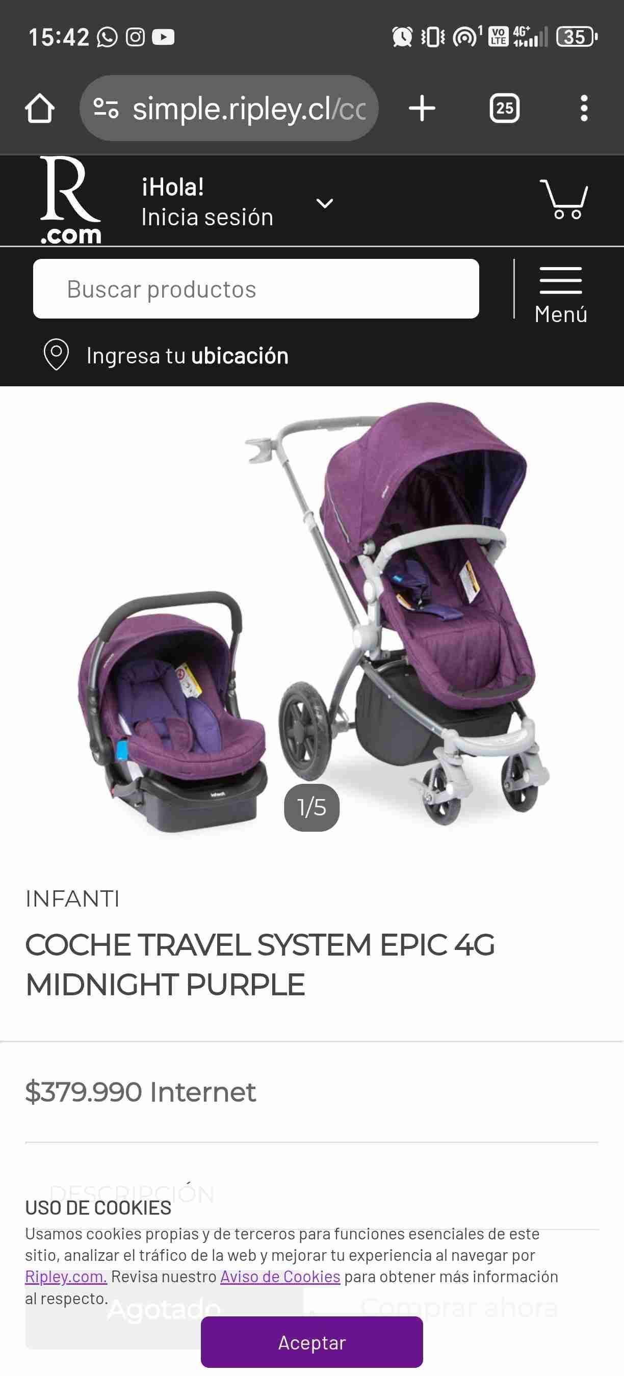 Coche de bebé Infanti morado - 5