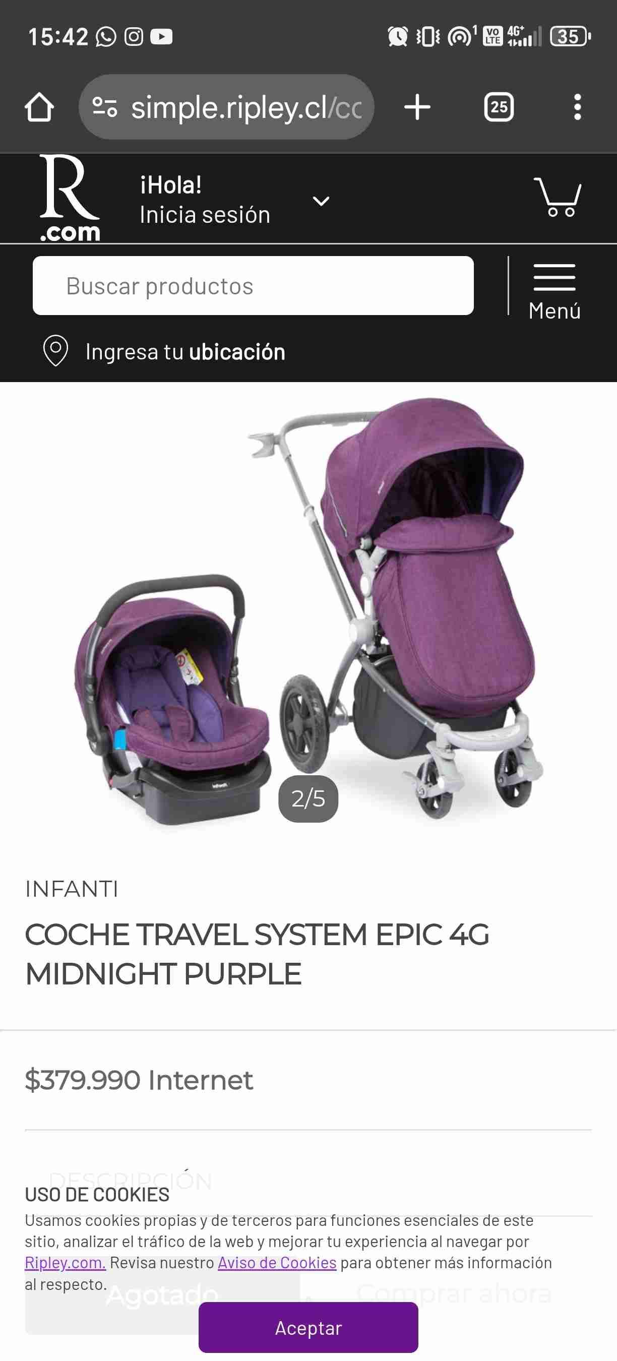 Coche de bebé Infanti morado - 6