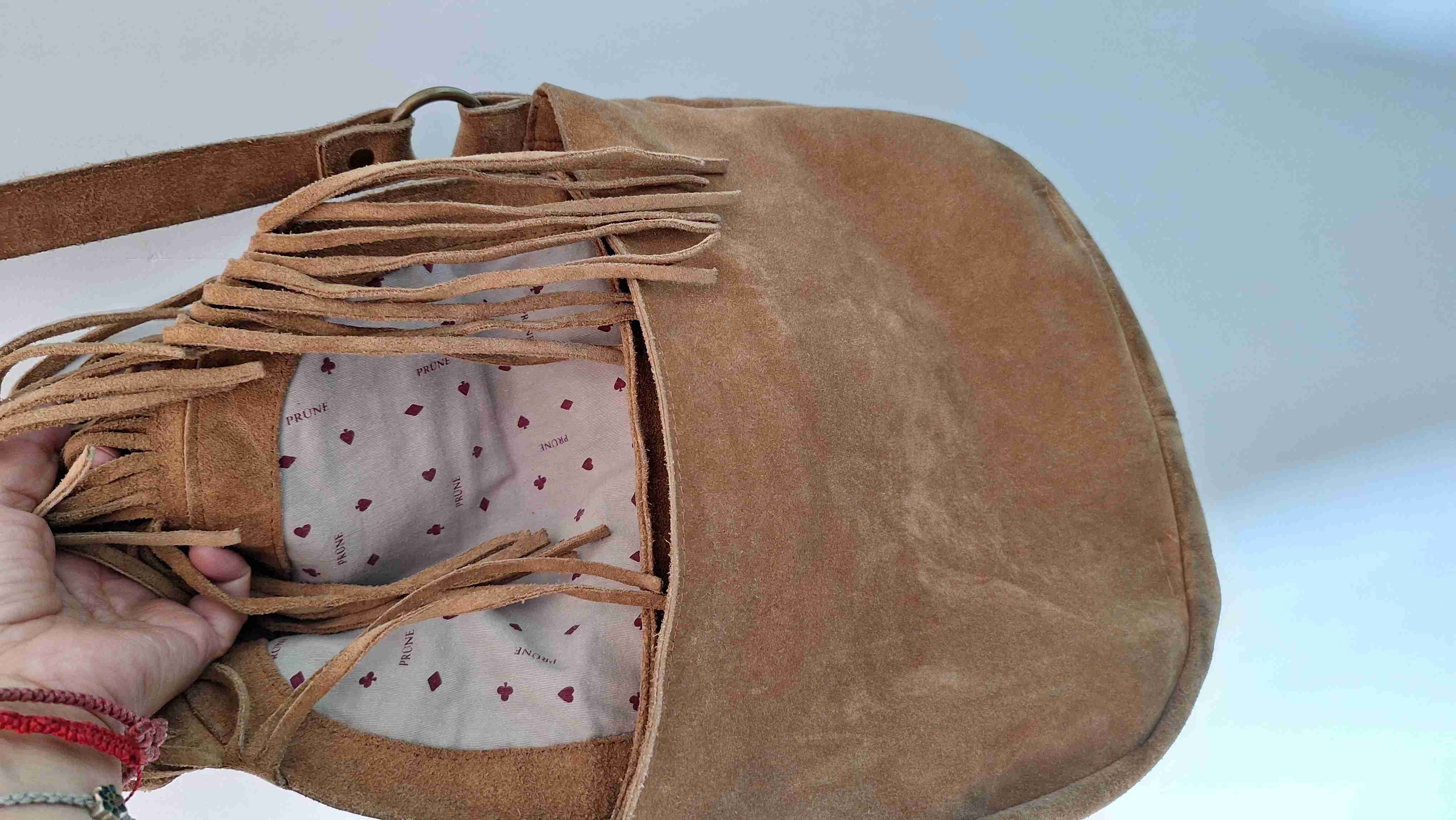 Cartera marrón con flecos - miniatura 3