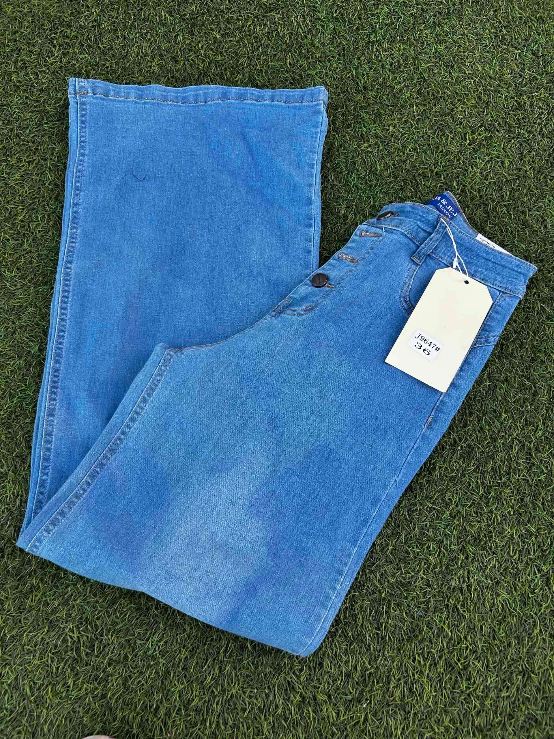 Jeans azules de tiro alto - 3