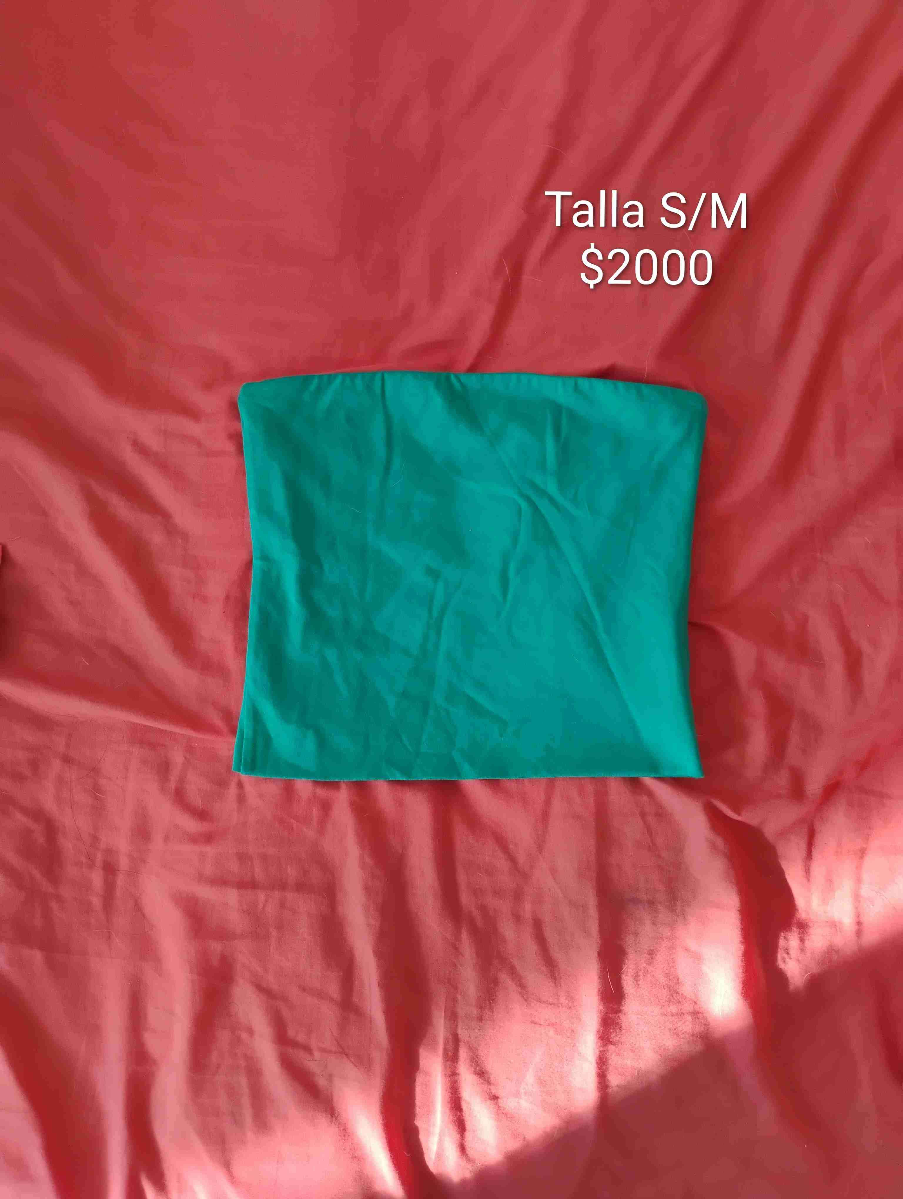 Top strapless turquesa