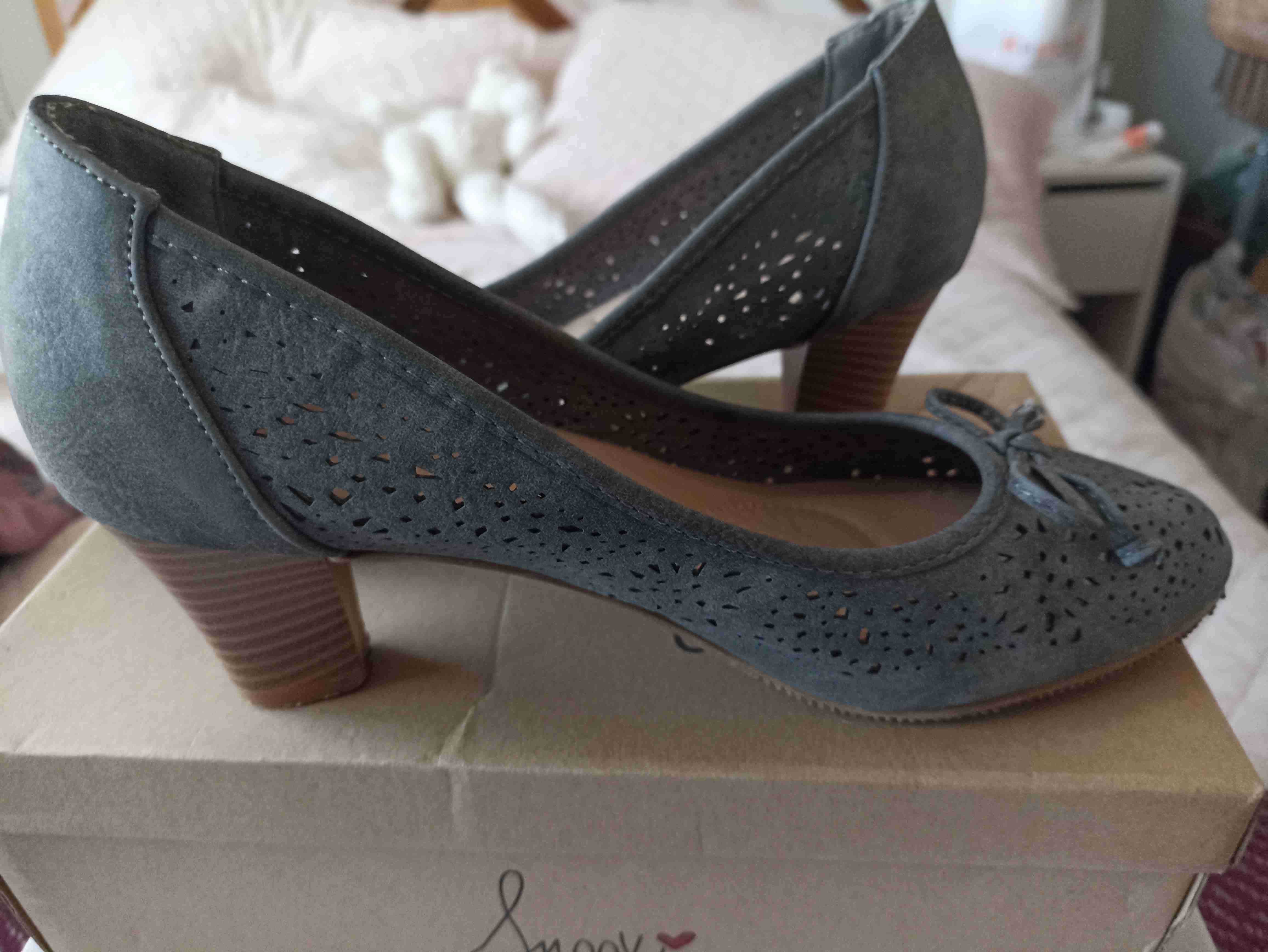 Zapatos de taco azul grisáceo - 1