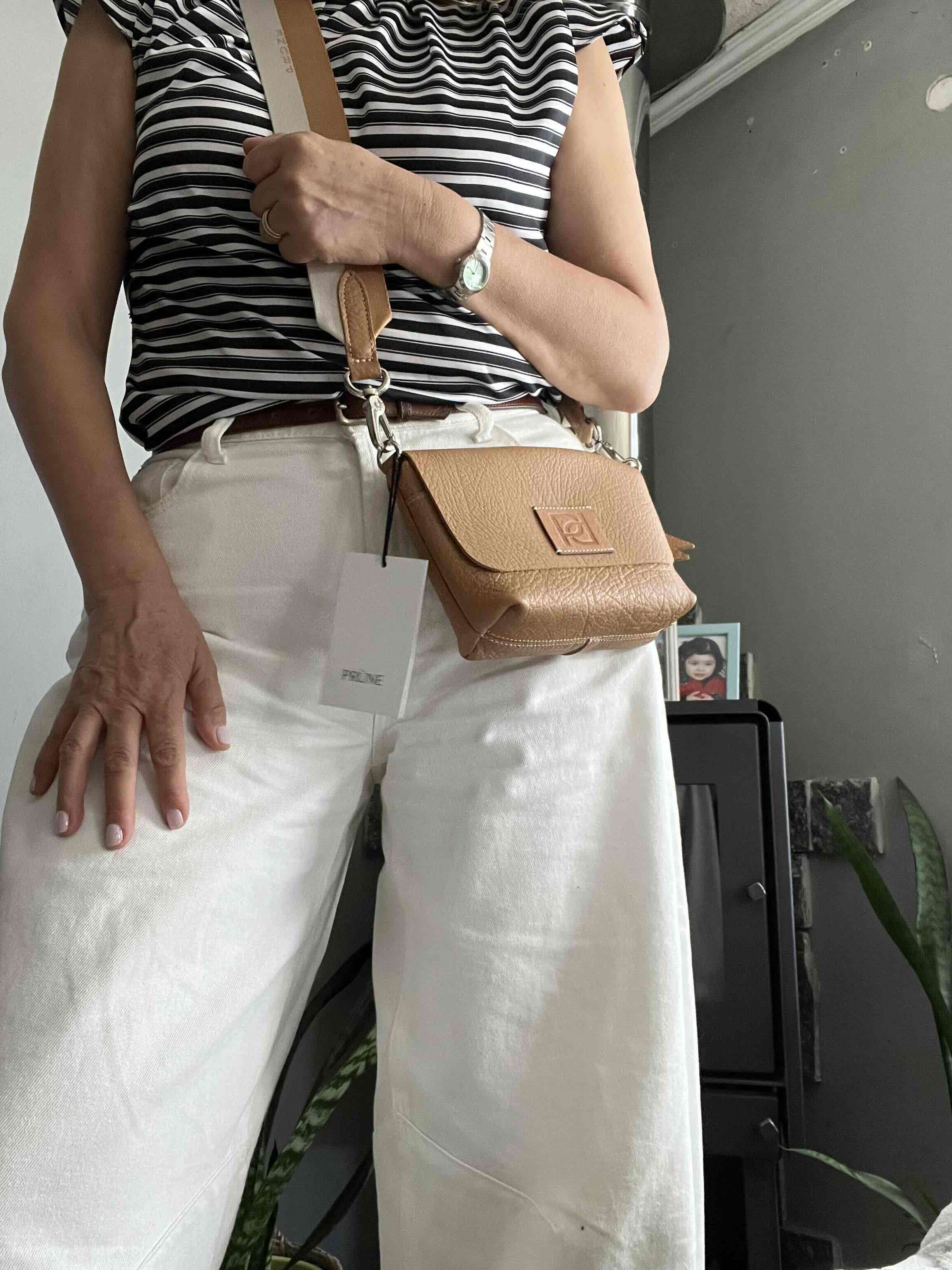 Cartera Prüne cuero beige - miniatura 3