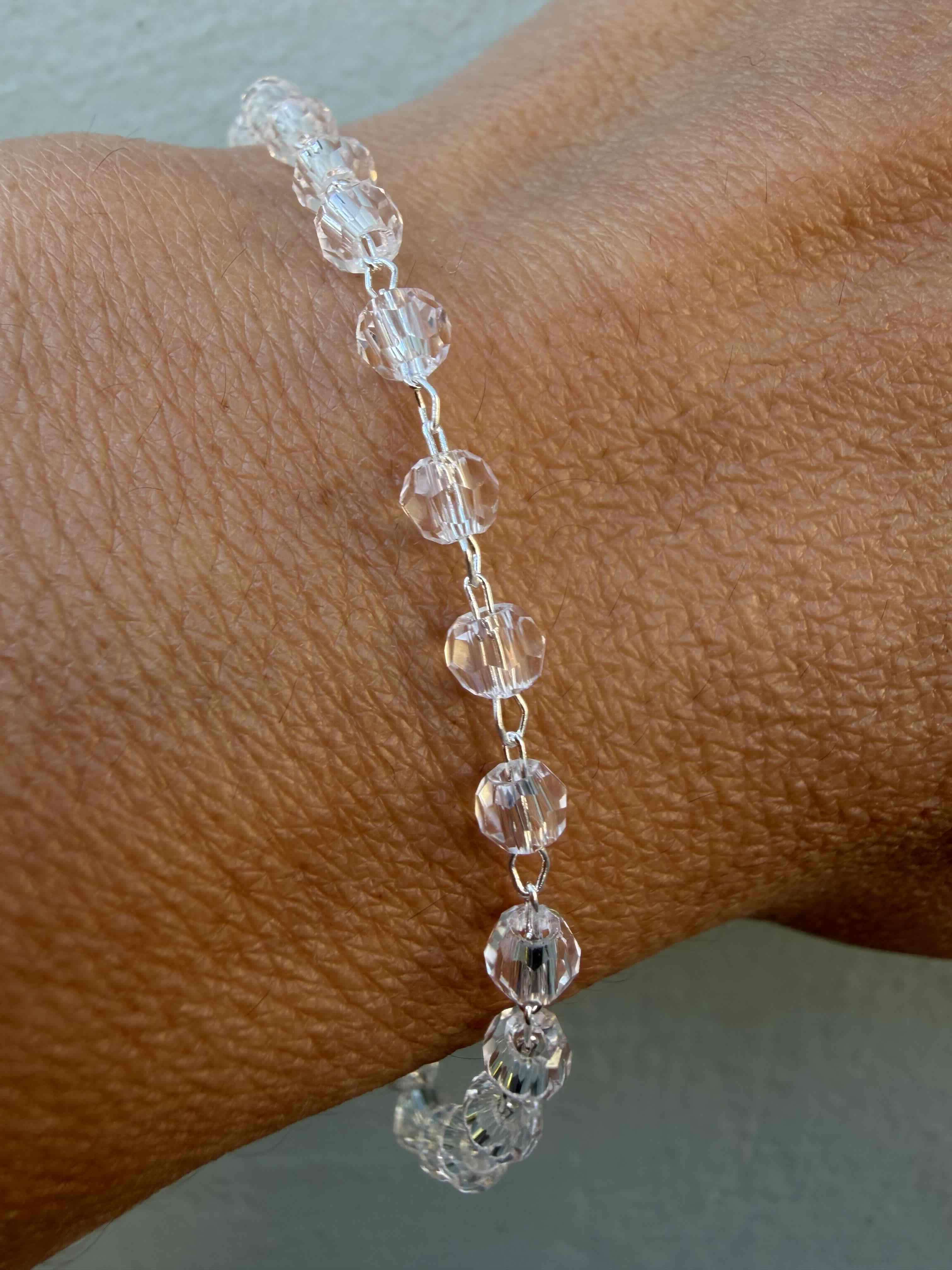 Pulsera de plata y  cristales transparentes - miniatura 1