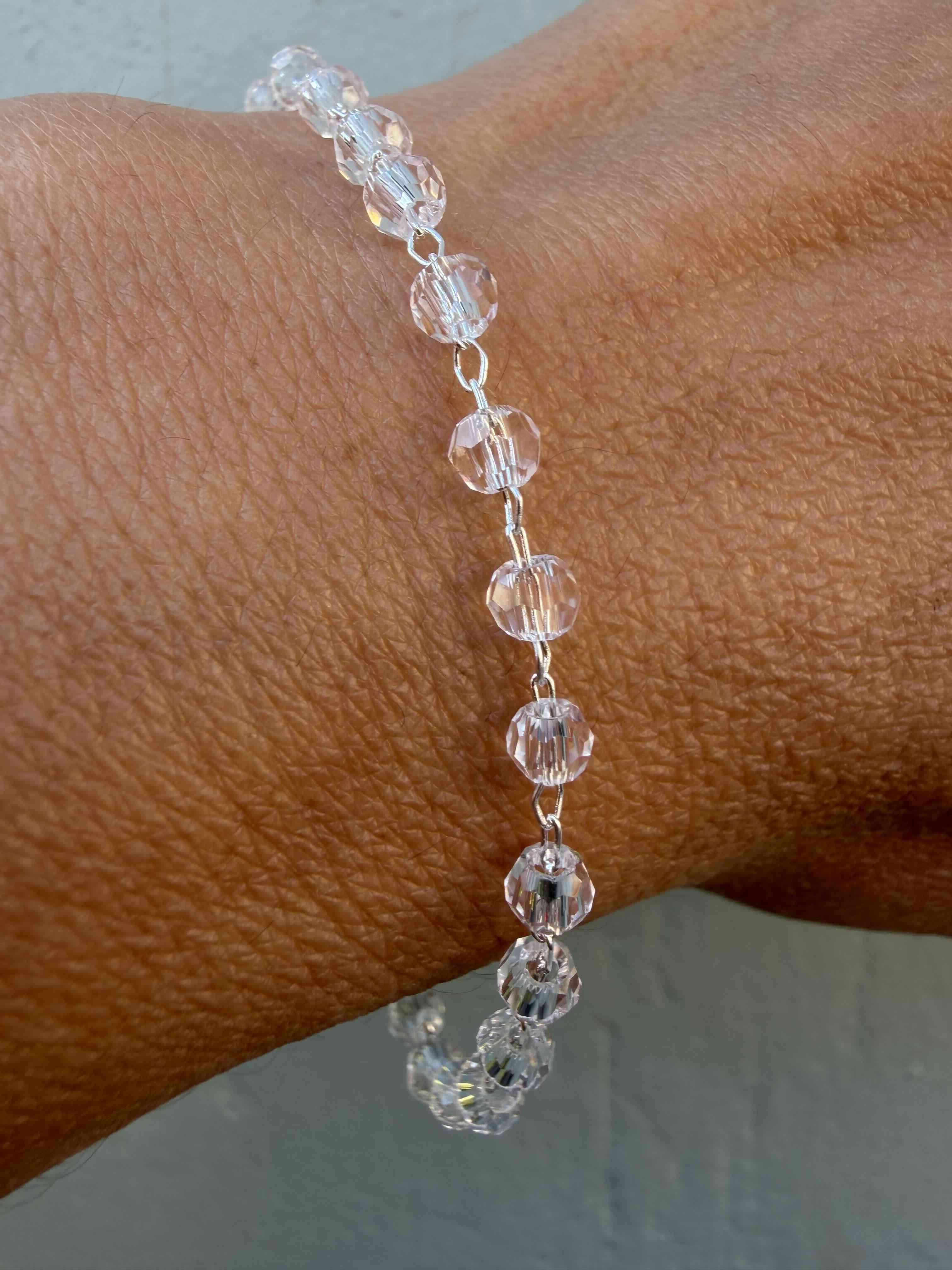 Pulsera de plata y  cristales transparentes - miniatura 2