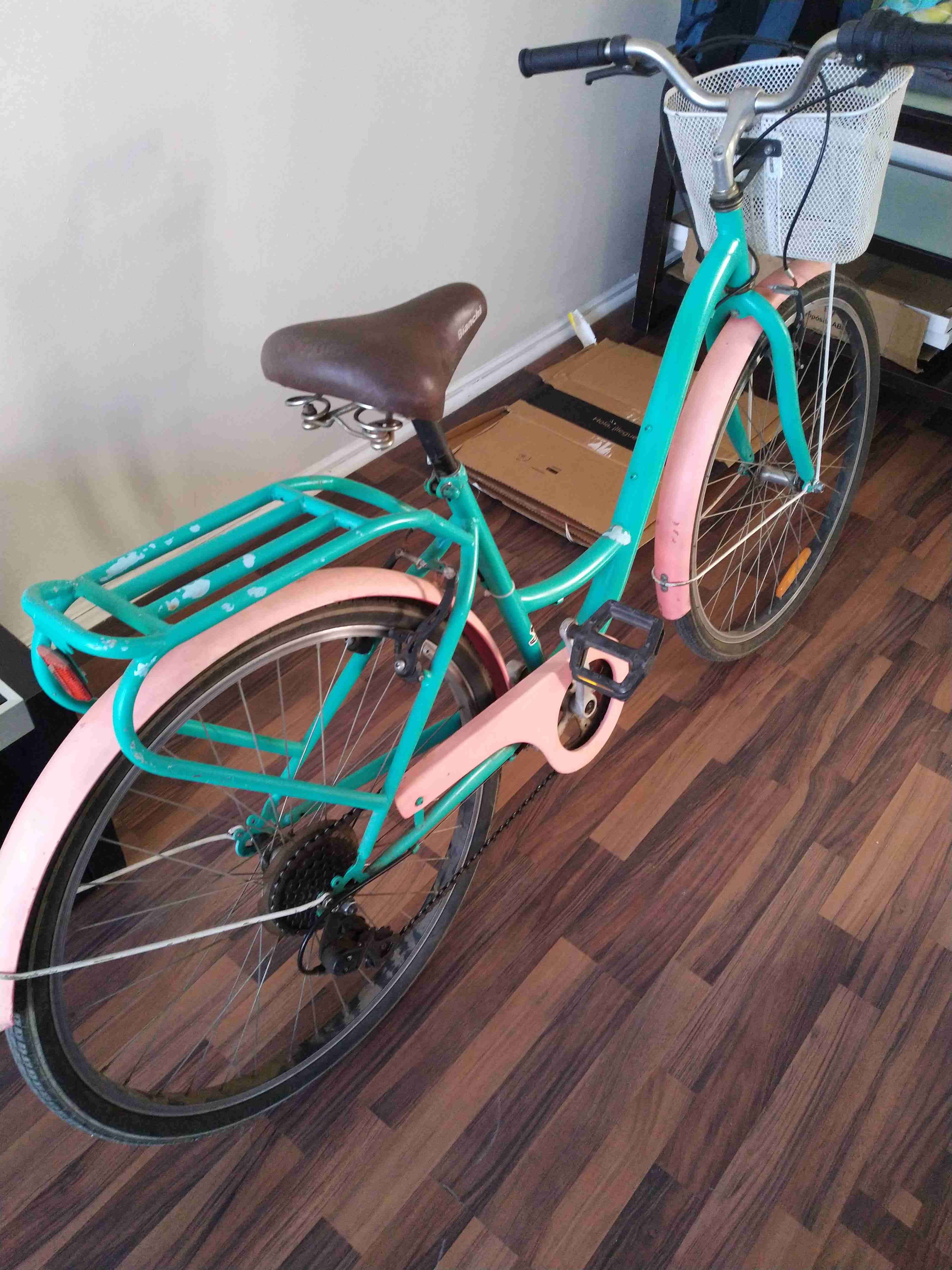 Bicicleta con canasto color verde aro 26 - 3