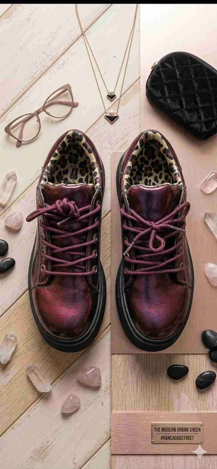 Zapatos de cuero burdeos - 2