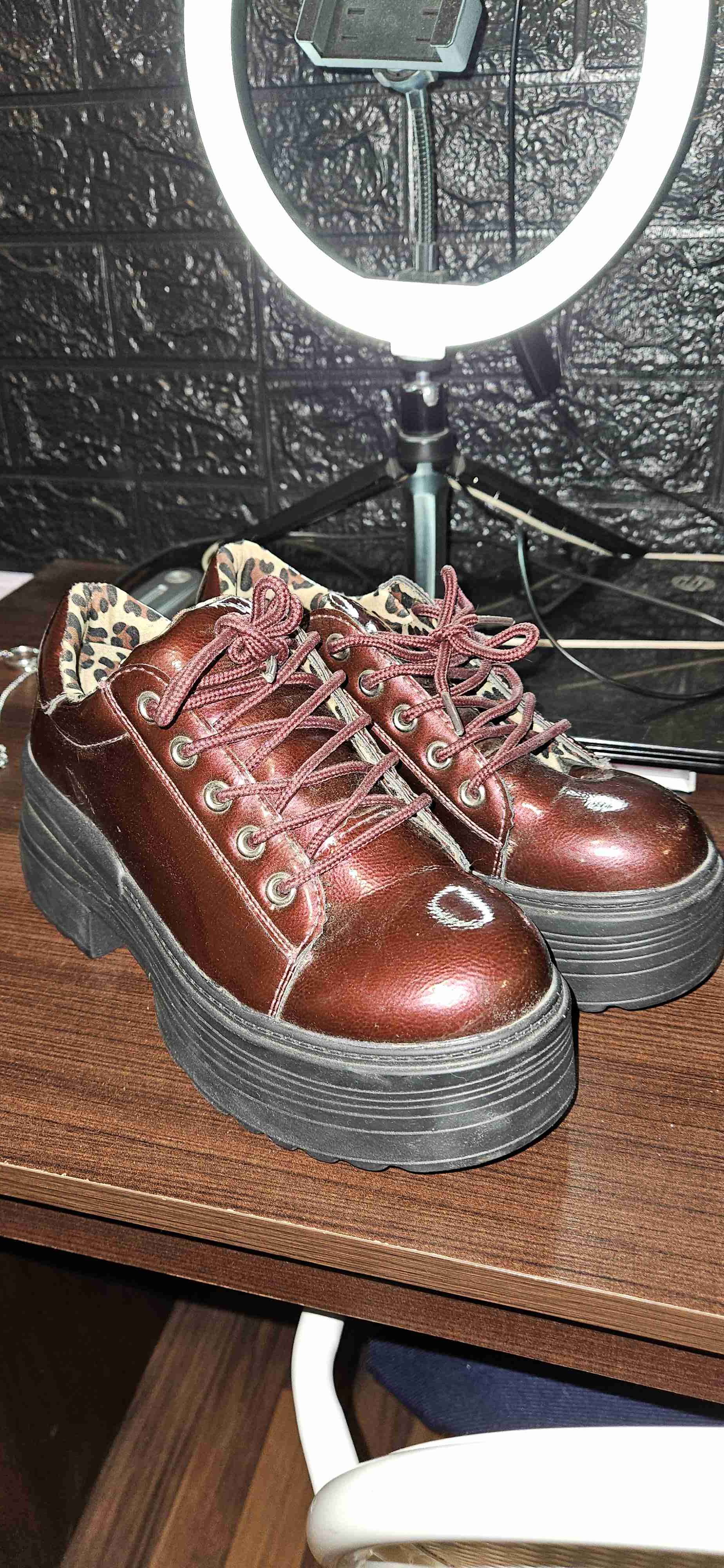 Zapatos de cuero burdeos - 3