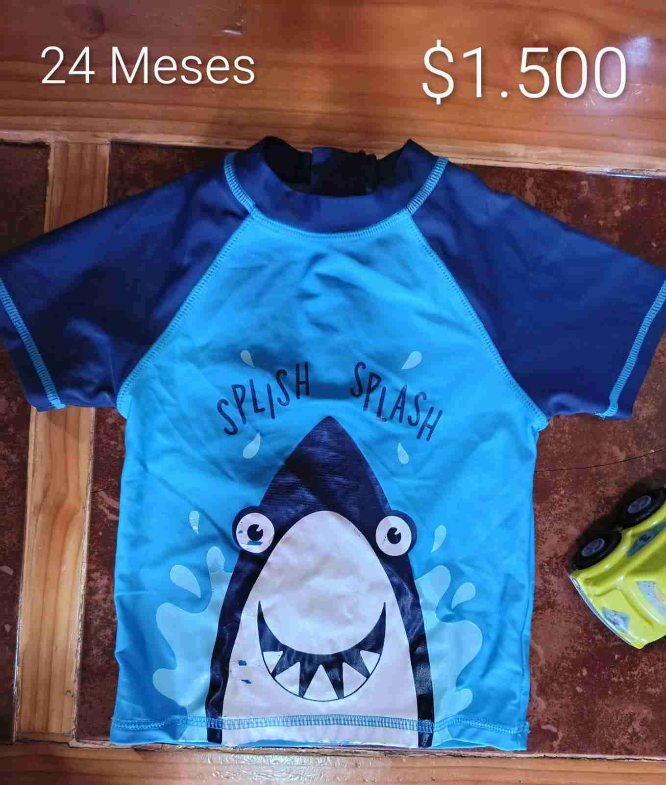 Polera infantil tiburón azul - 1