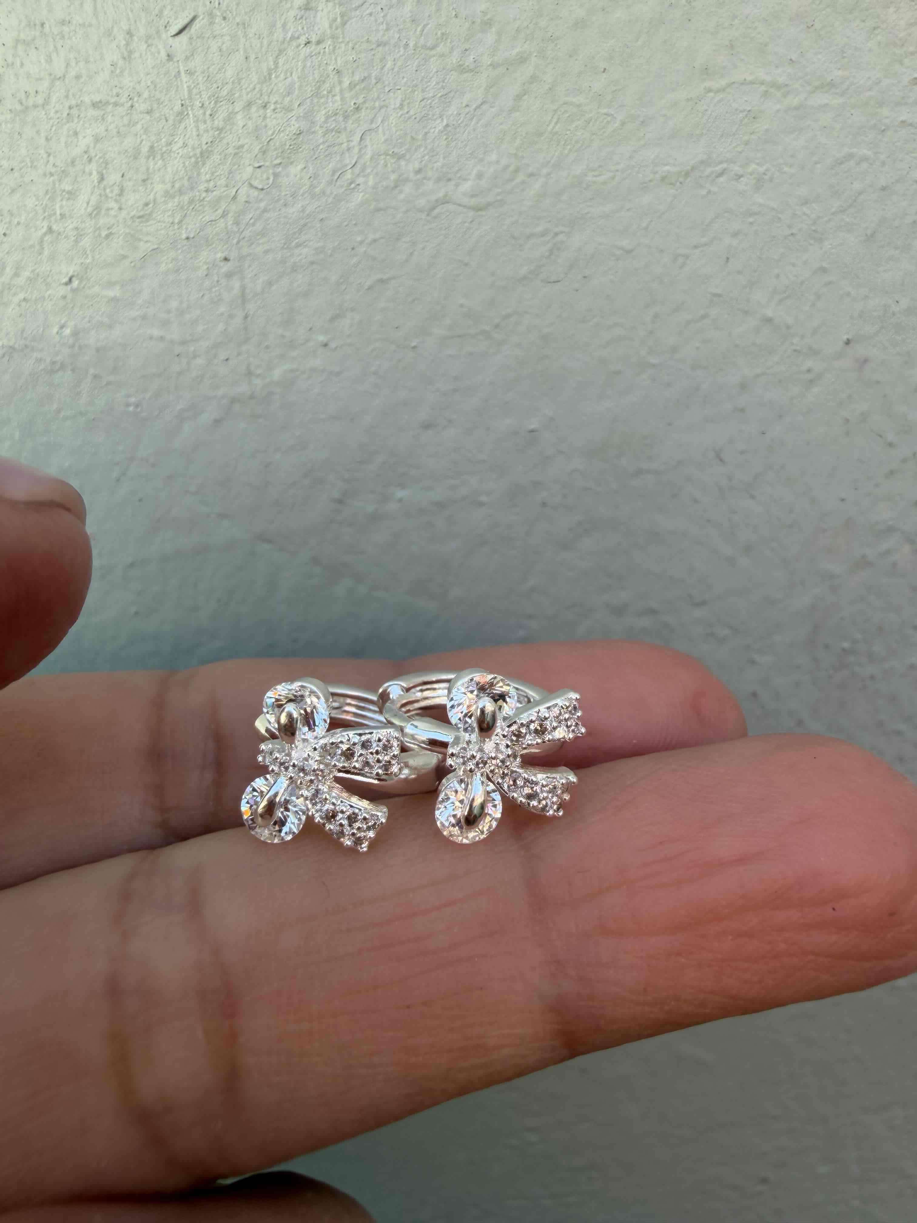 Argollas de lazo brillantes plata - 1