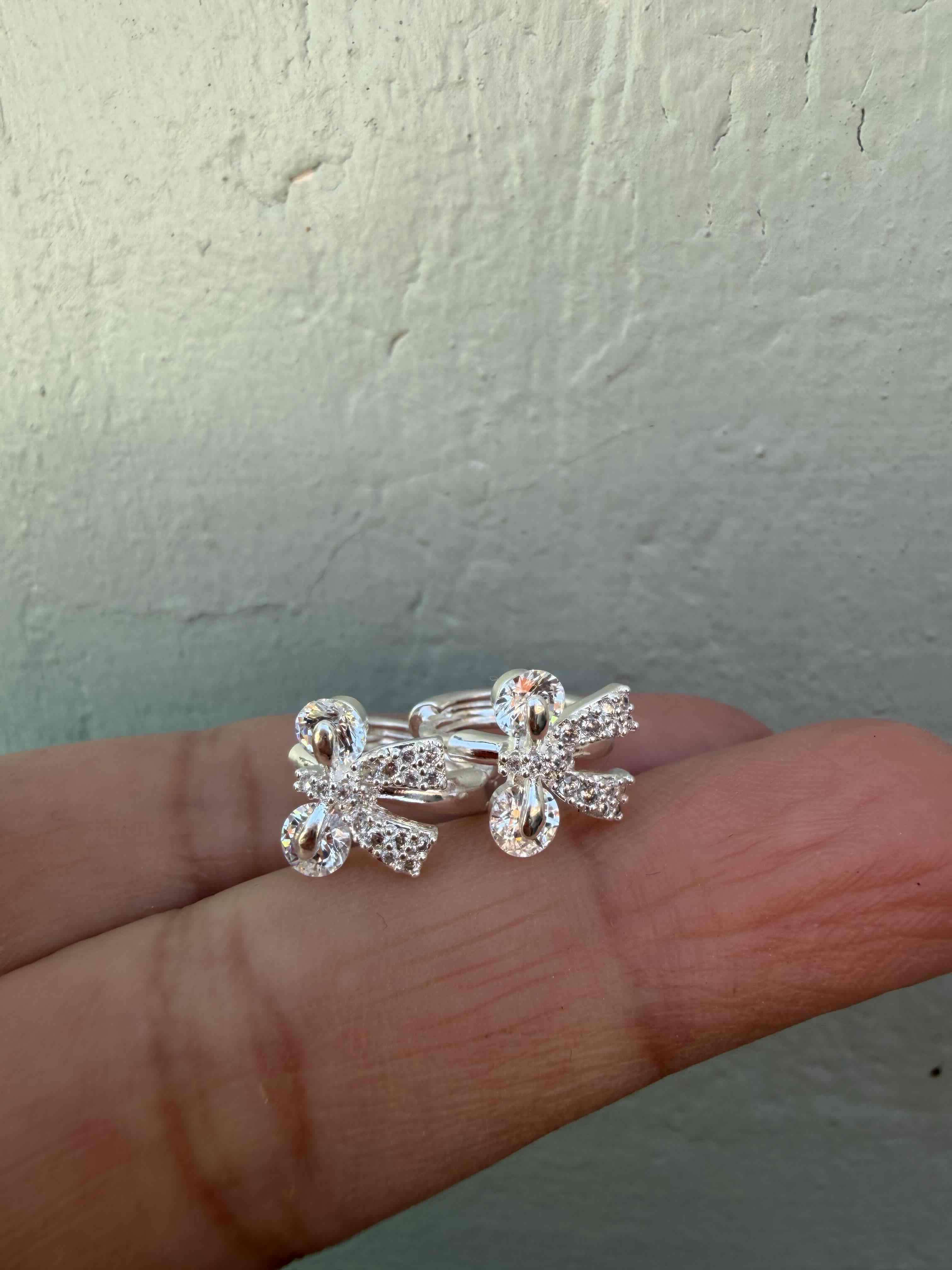 Argollas de lazo brillantes plata - 2