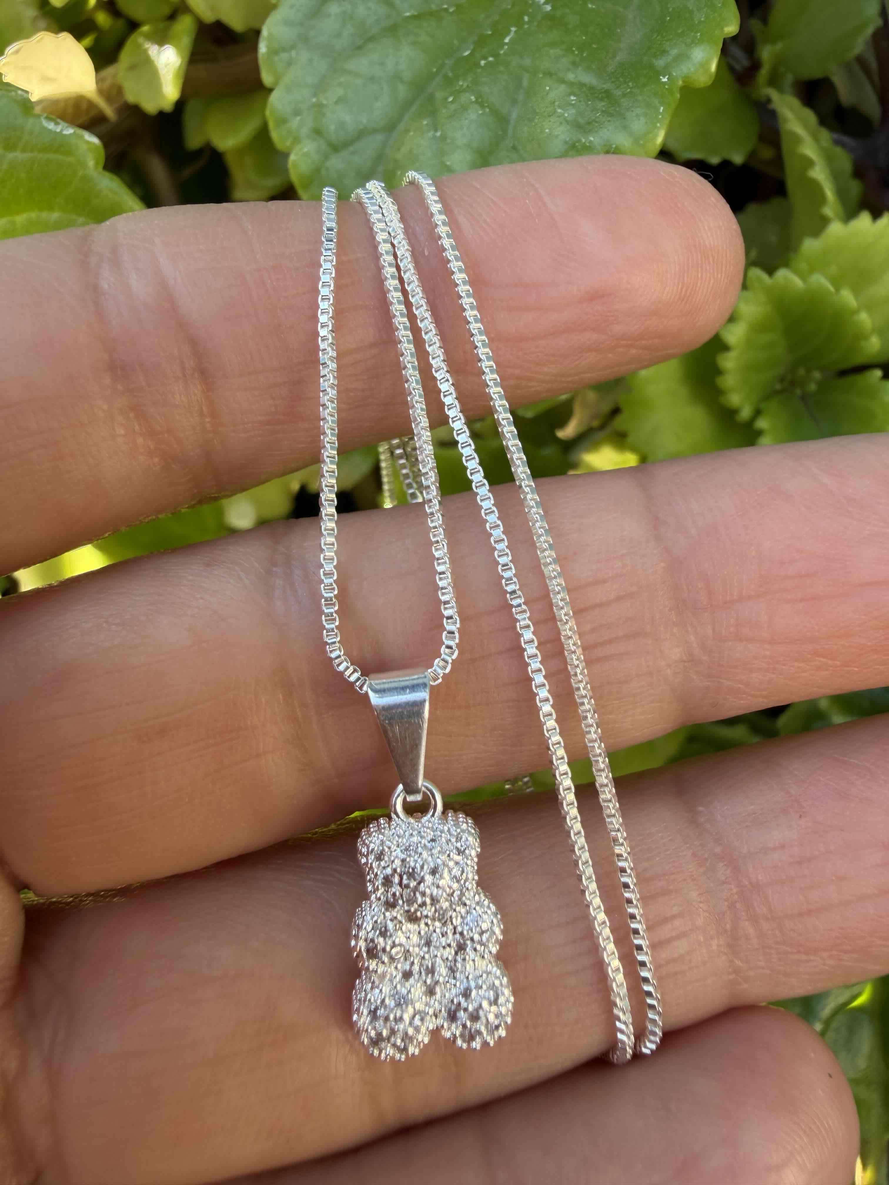 Collar de plata con colgante oso - miniatura 2