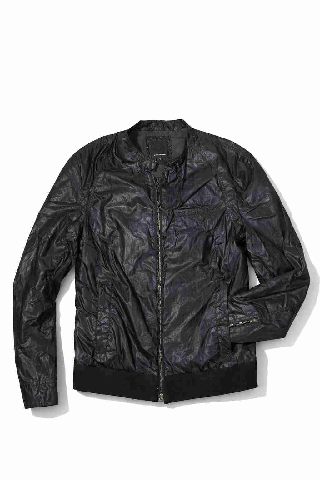 Chaqueta negra de cuero sintético - 1